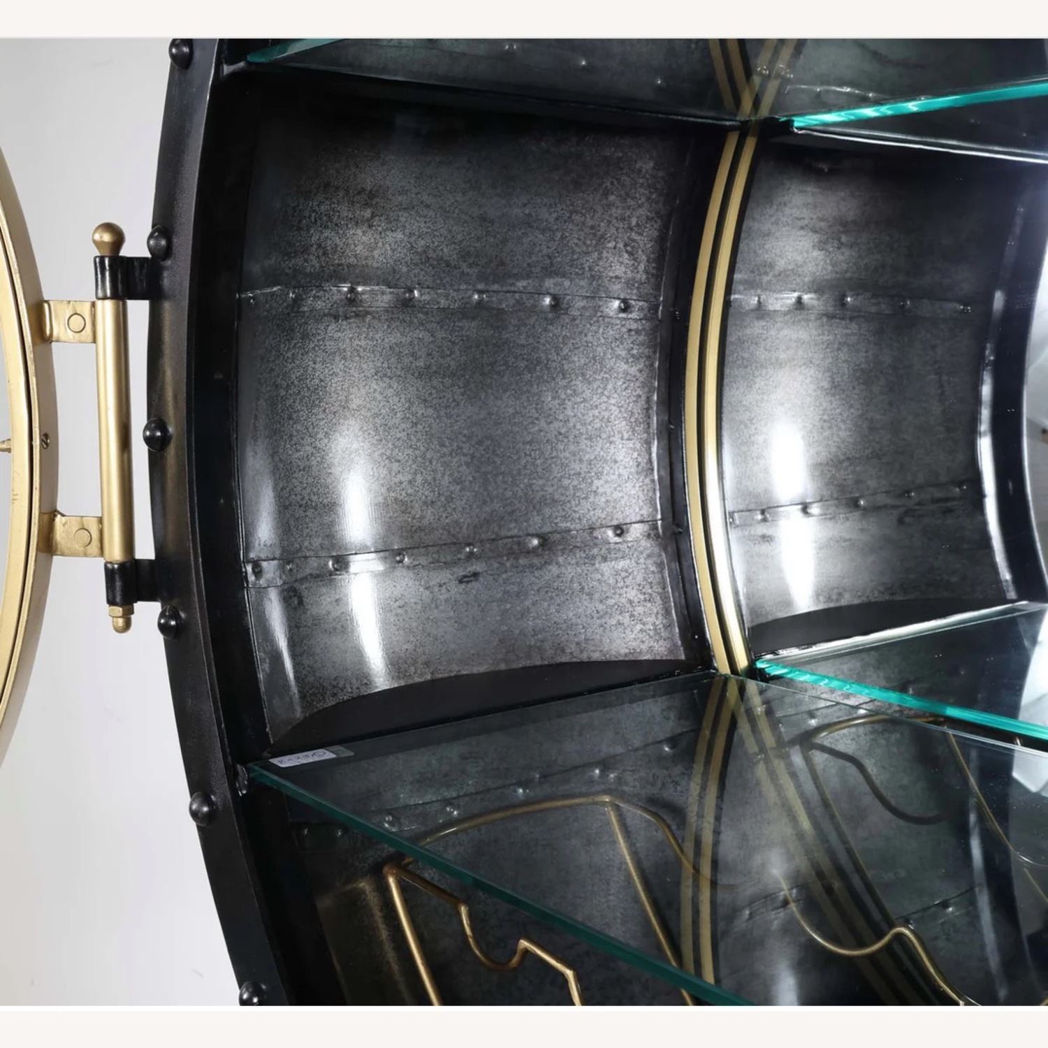 Restoration Hardware Porthole Vintage Decor Bar Cabinet - image-3