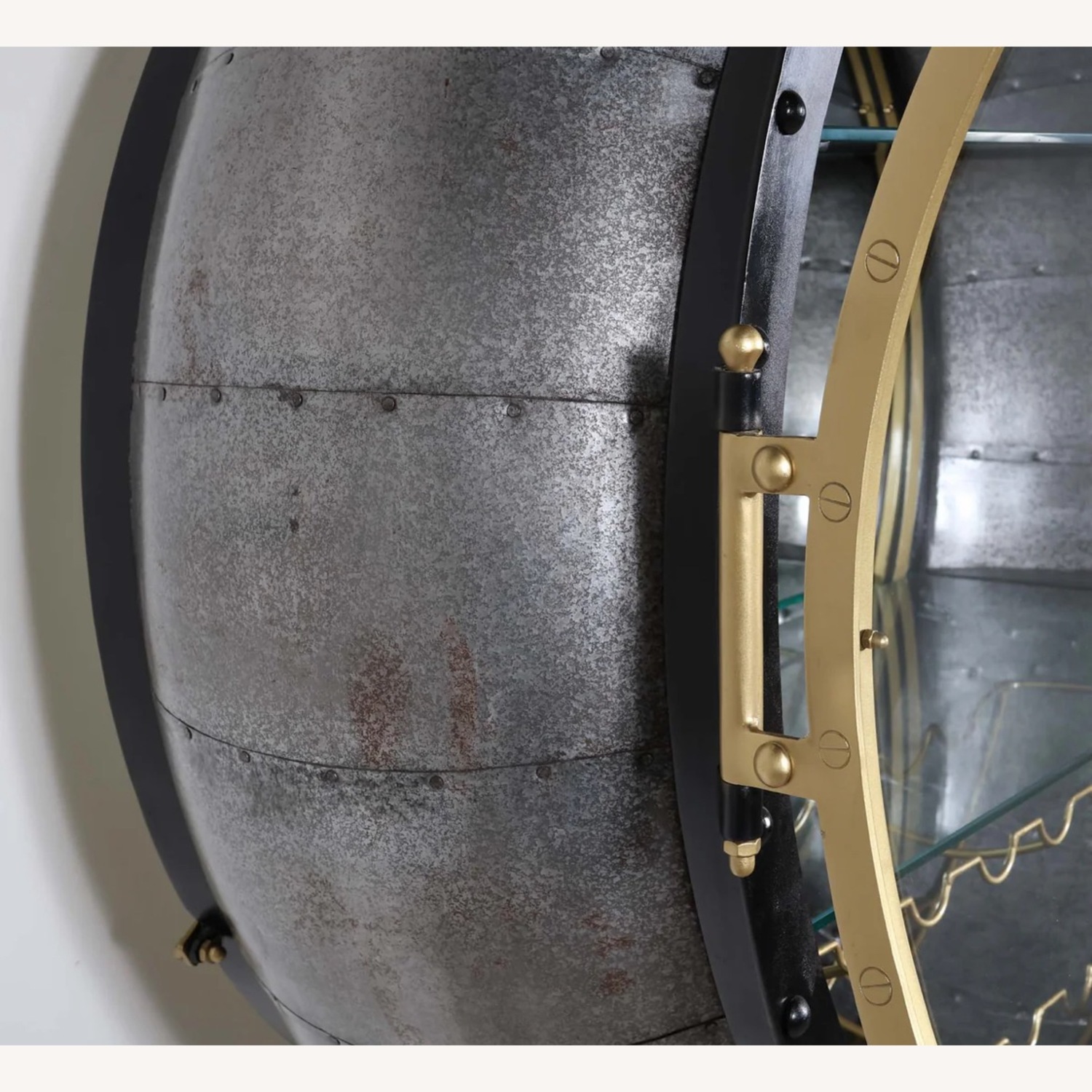 Restoration Hardware Porthole Vintage Decor Bar Cabinet - image-4