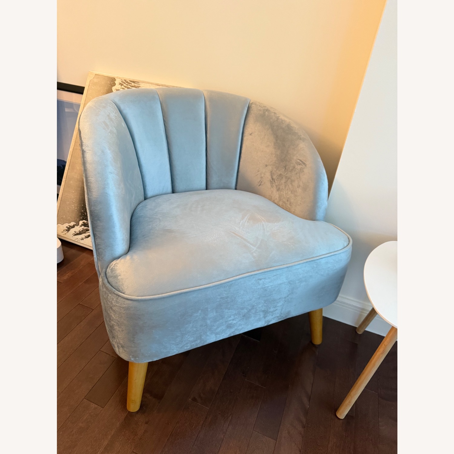 Wayfair Blue Velvet 3+ Seater Sofa - image-4