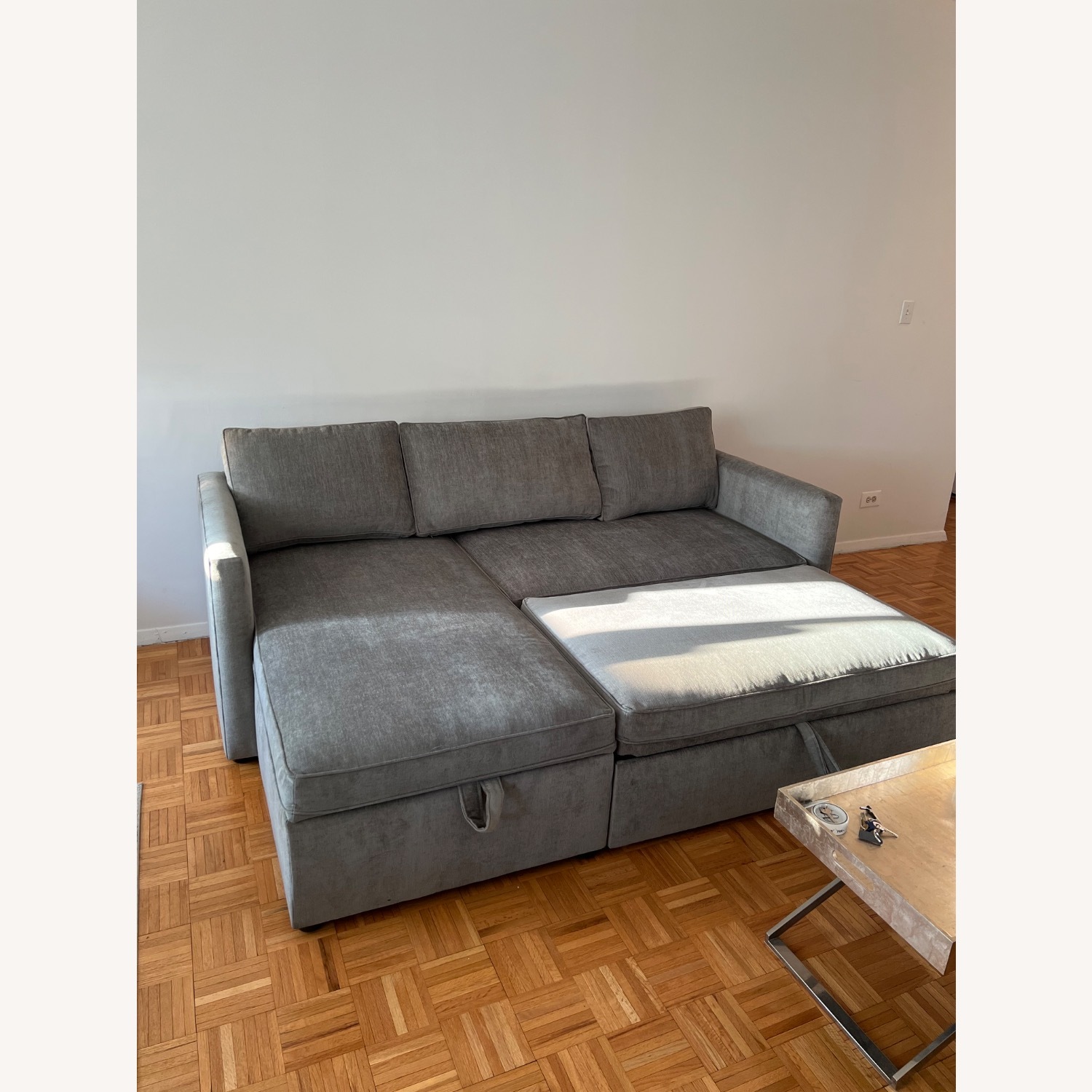 West Elm Medium Gray Fabric 3+ Seater Sofa - image-4