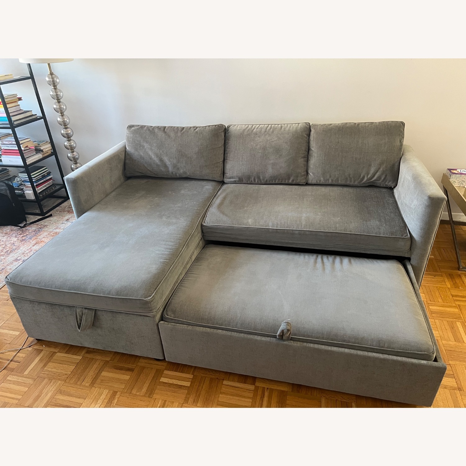 West Elm Medium Gray Fabric 3+ Seater Sofa - image-3