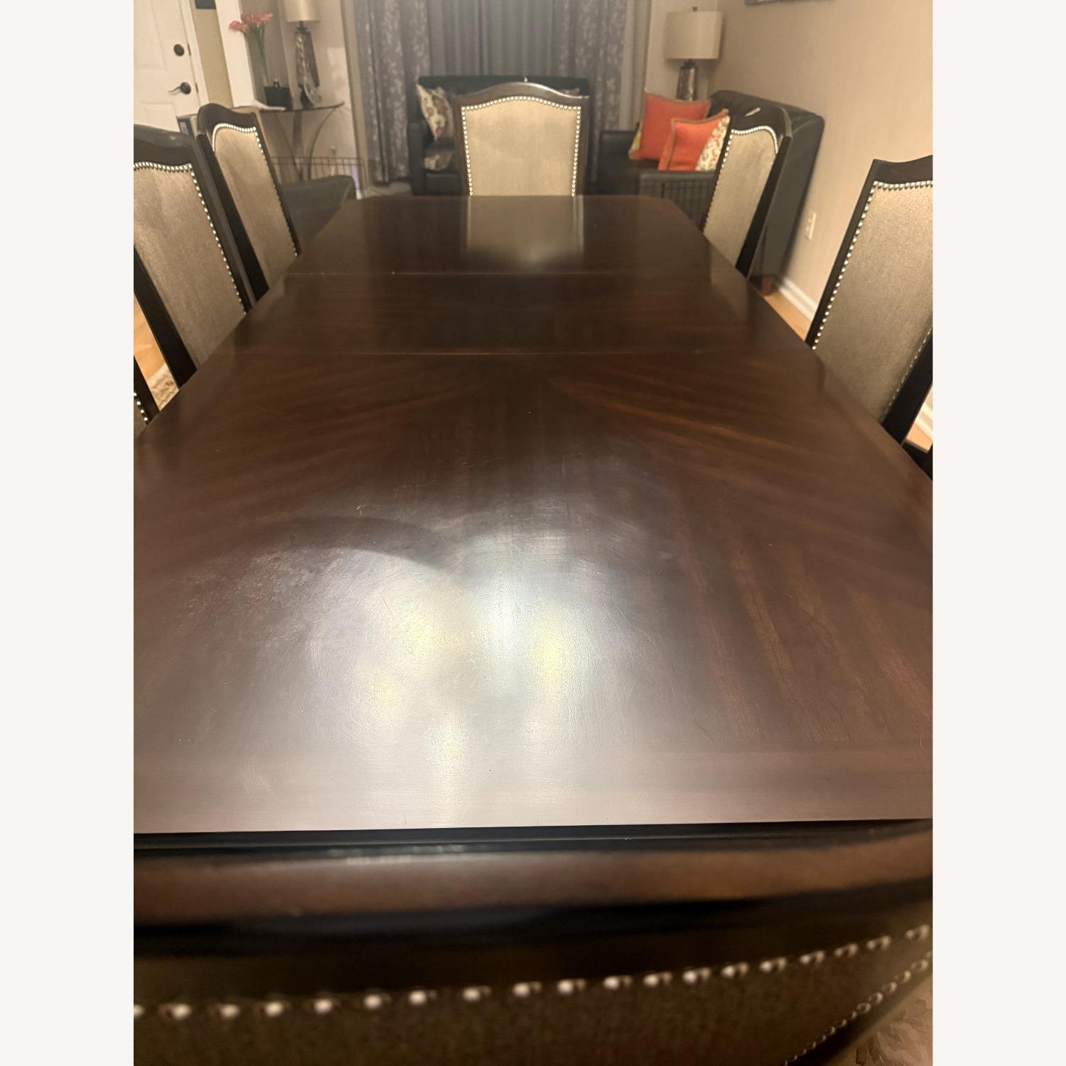 Raymour & Flanigan Dark Brown Wood Dining Set - image-3