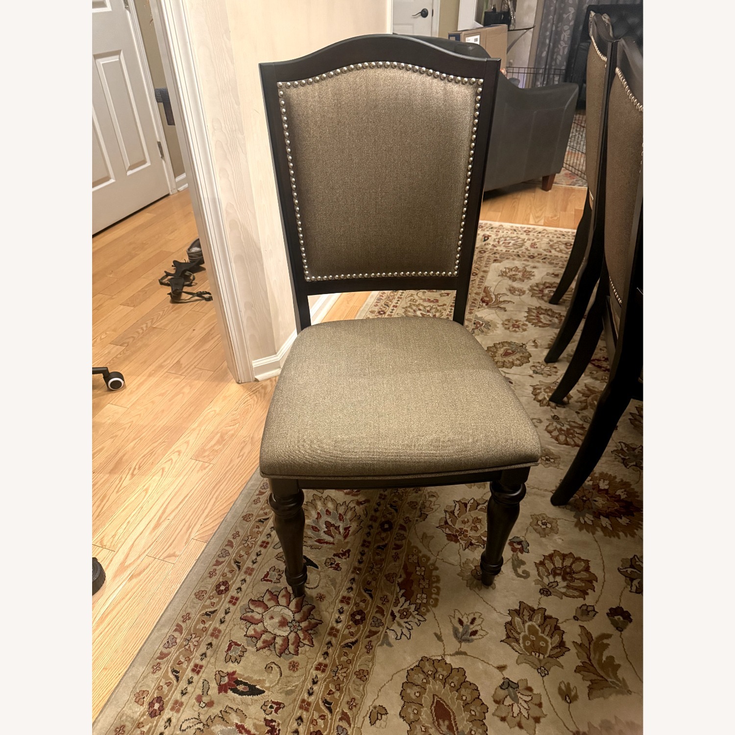 Raymour & Flanigan Dark Brown Wood Dining Set - image-4