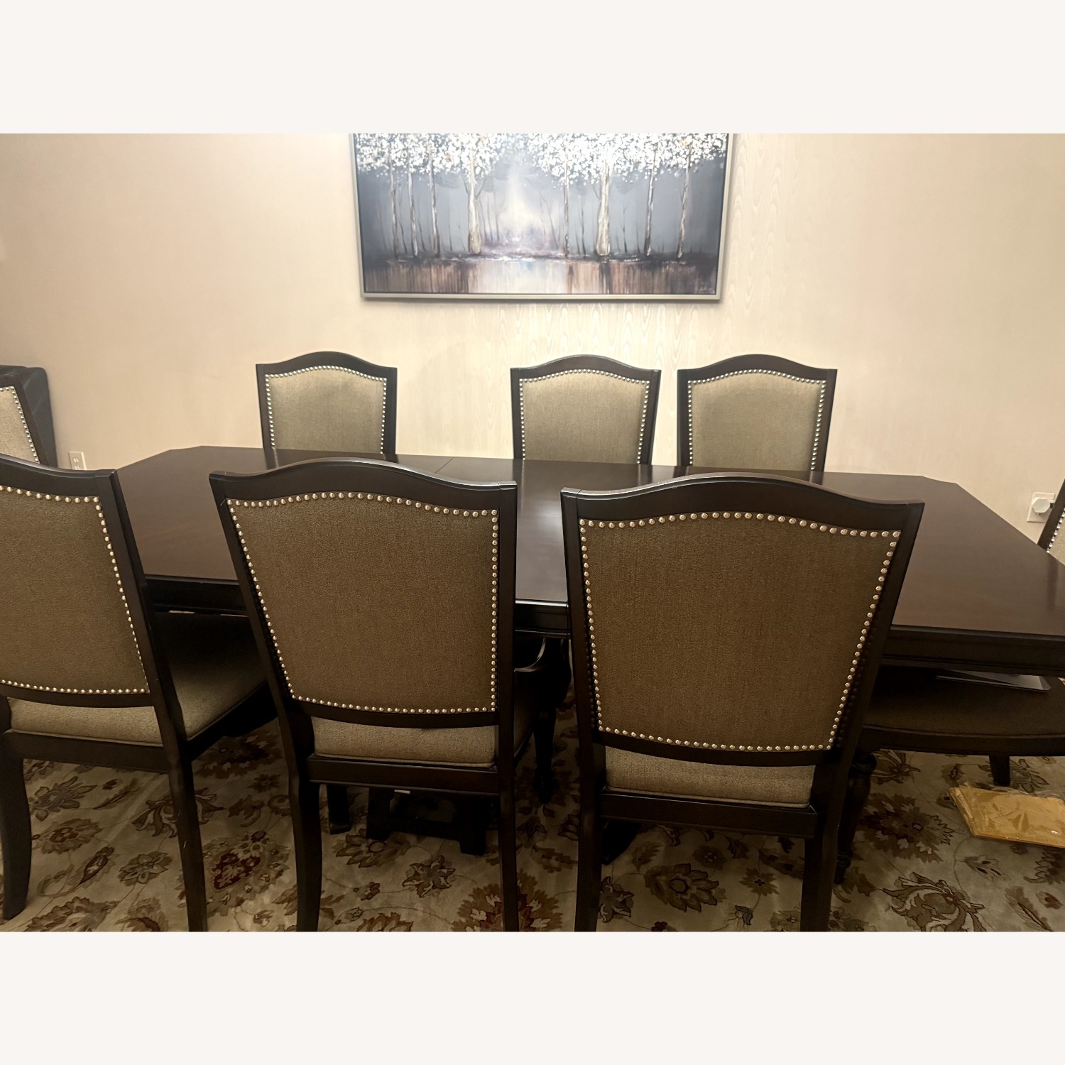 Raymour & Flanigan Dark Brown Wood Dining Set - image-2