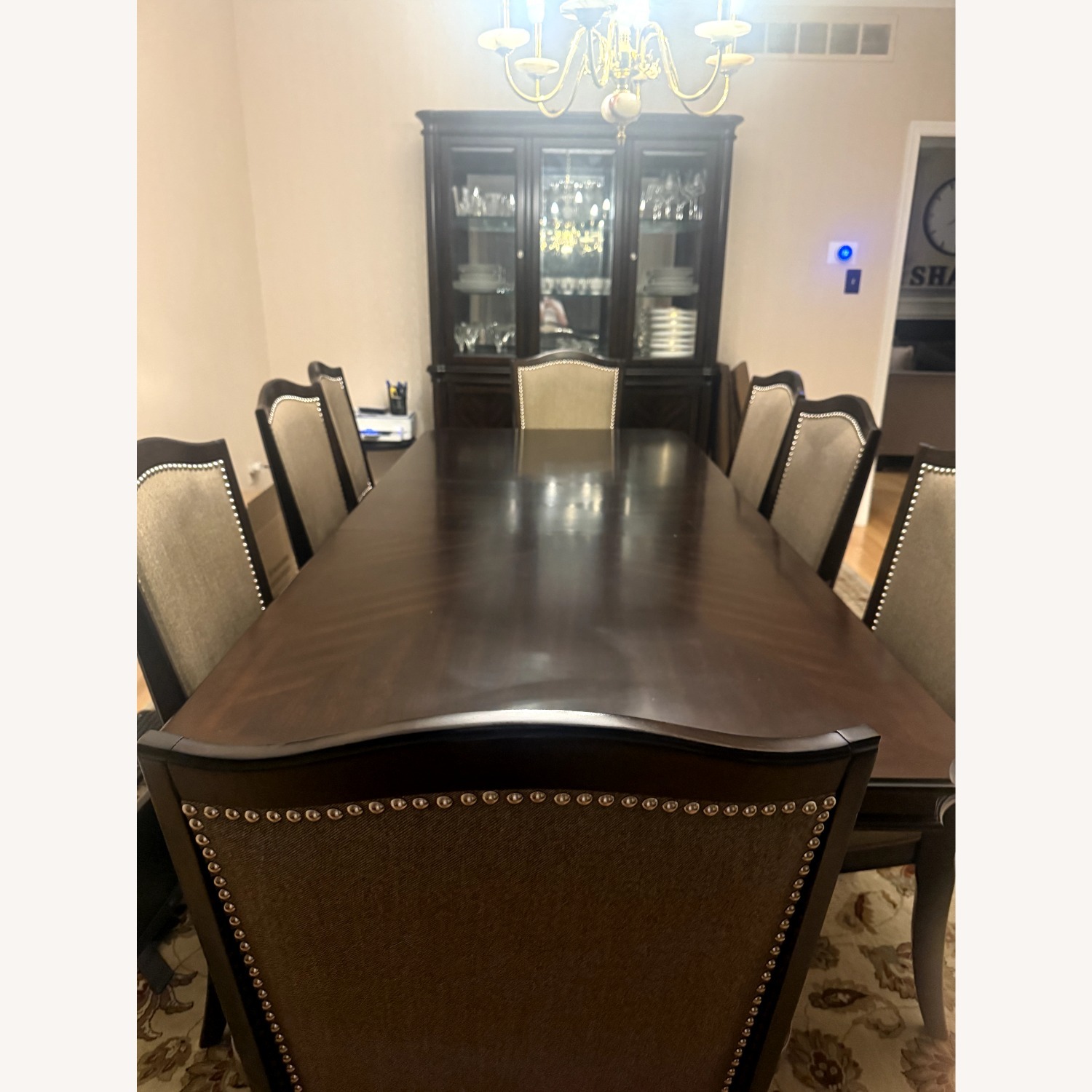 Raymour & Flanigan Dark Brown Wood Dining Set - image-1