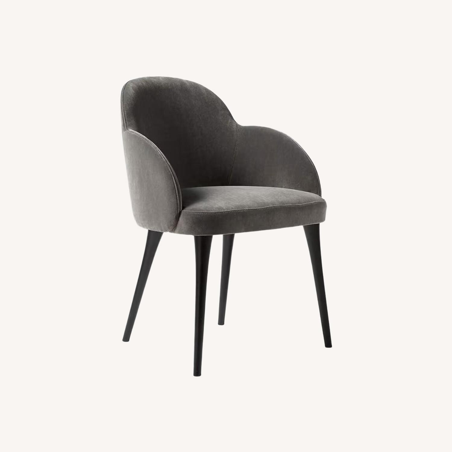 CB2 Dark Gray Velvet Dining Chairs - image-0