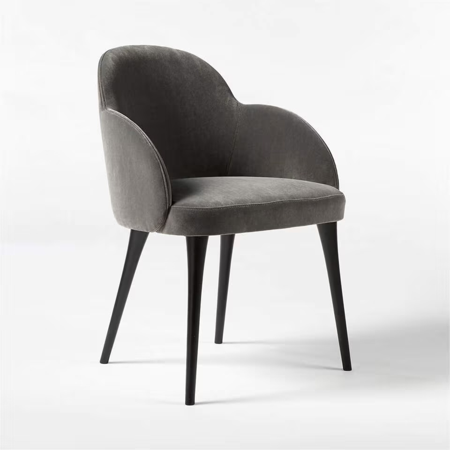 CB2 Dark Gray Velvet Dining Chairs - image-5