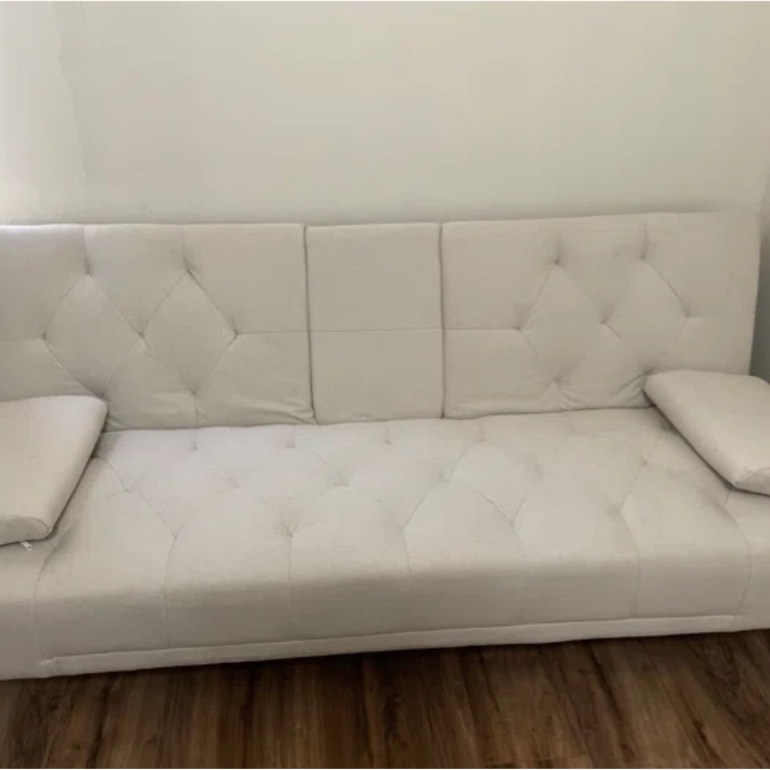 Wayfair Creamy White Linen Sleeper Sofa - image-4