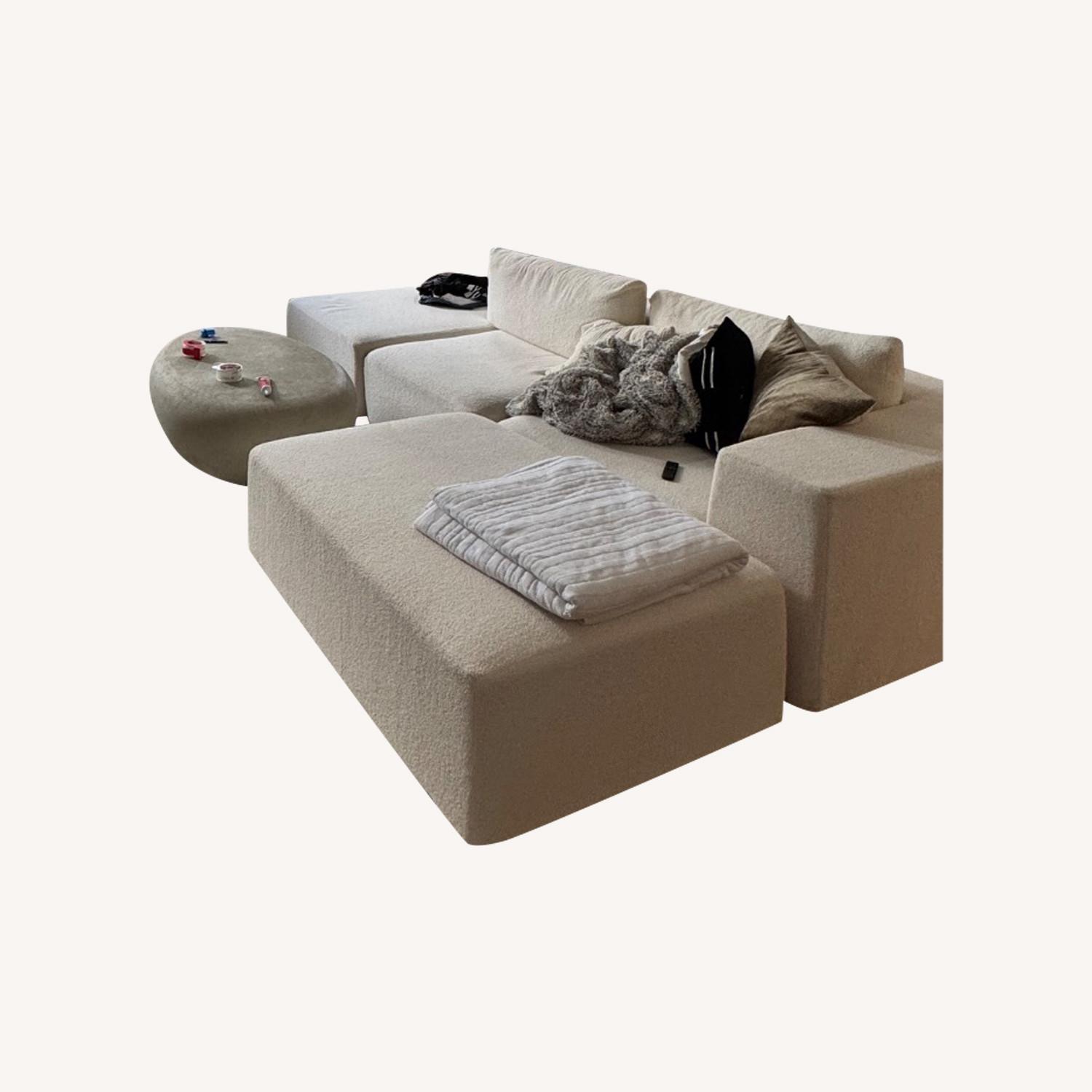 White Modular Sectional in Aspen Boucle - image-0