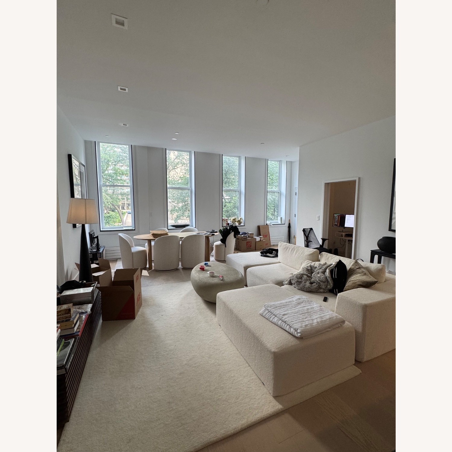 White Modular Sectional in Aspen Boucle - image-1