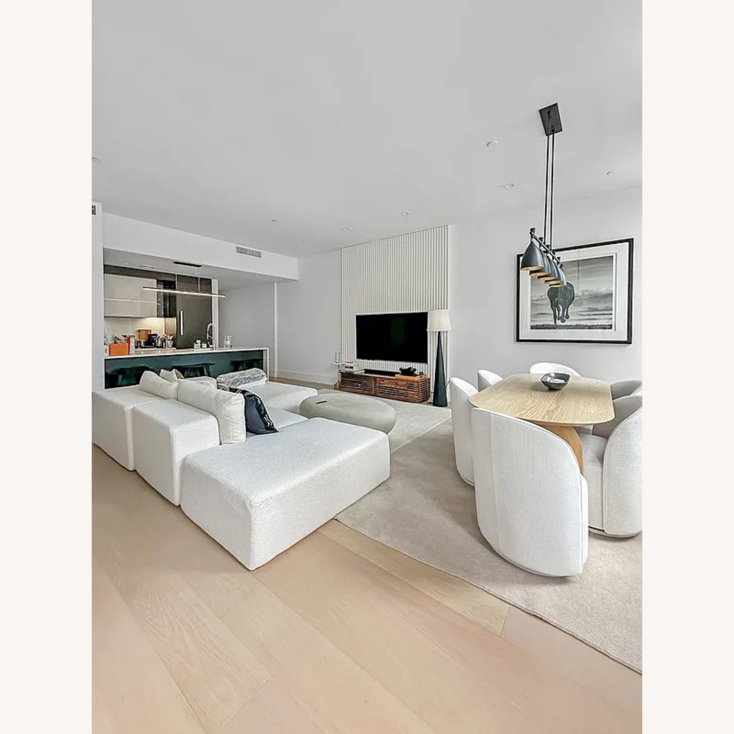 White Modular Sectional in Aspen Boucle - image-2