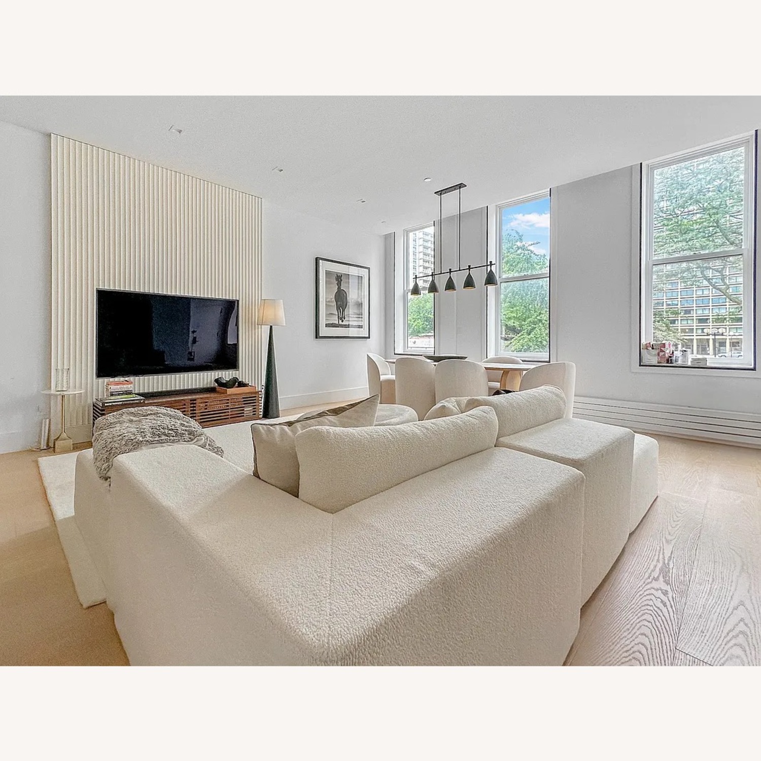 White Modular Sectional in Aspen Boucle - image-3