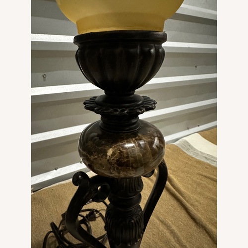 Used Vintage Table Lamp with Amber Glass Shade for sale on AptDeco