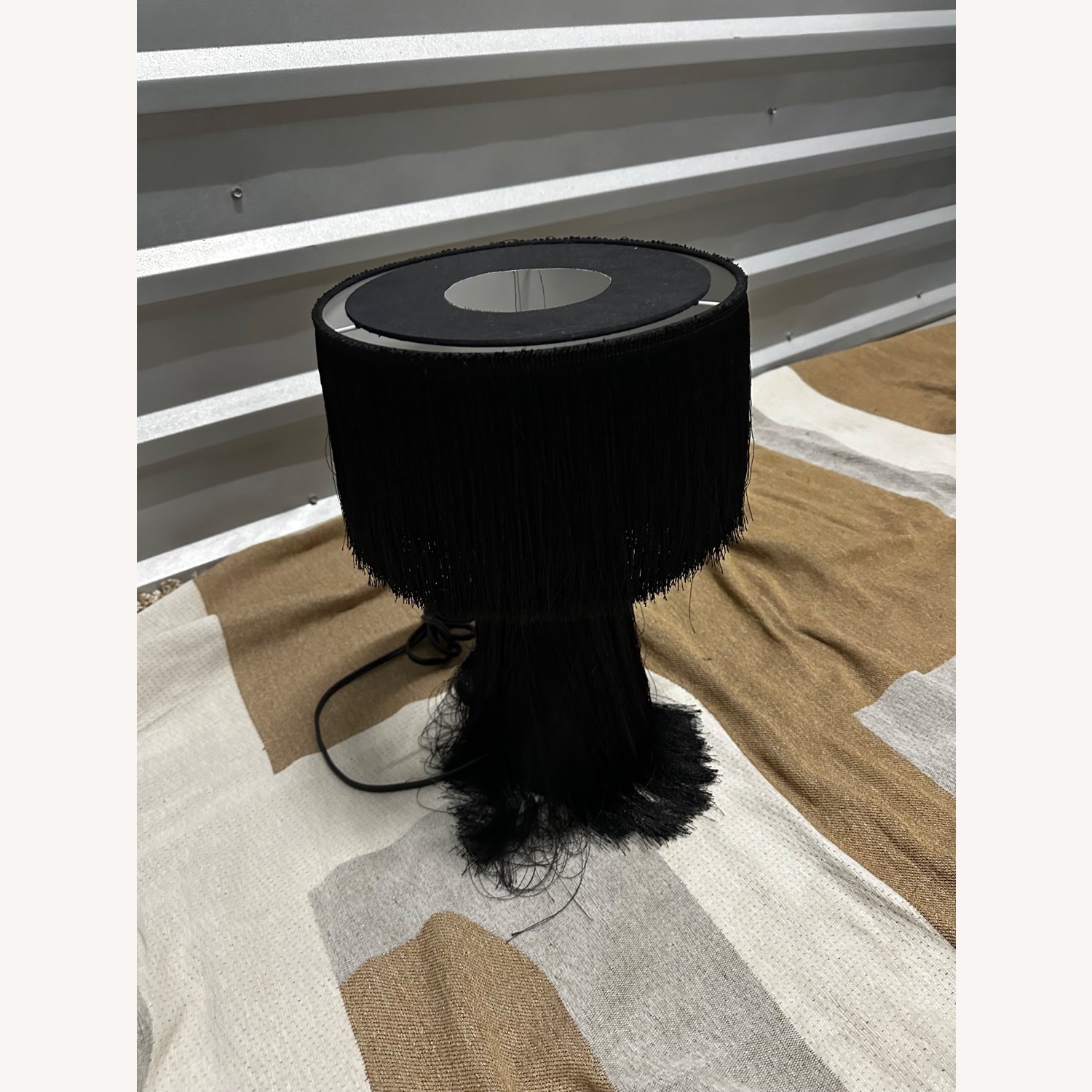Modern Black Fringe Table Lamp - image-2