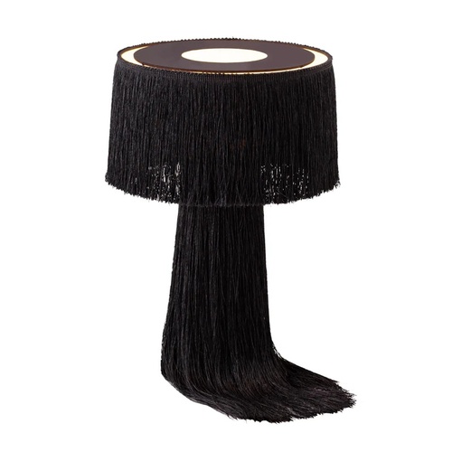 Used Modern Black Fringe Table Lamp for sale on AptDeco