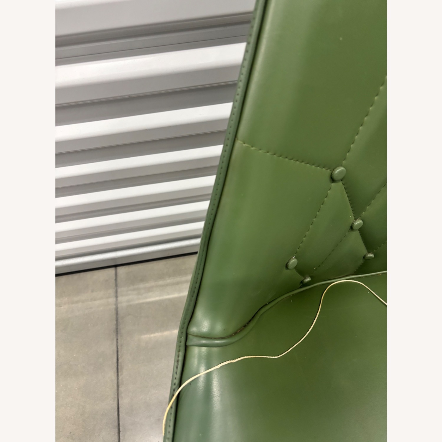 Mid-Century Green Vinyl Swivel Lounge Chair - image-5