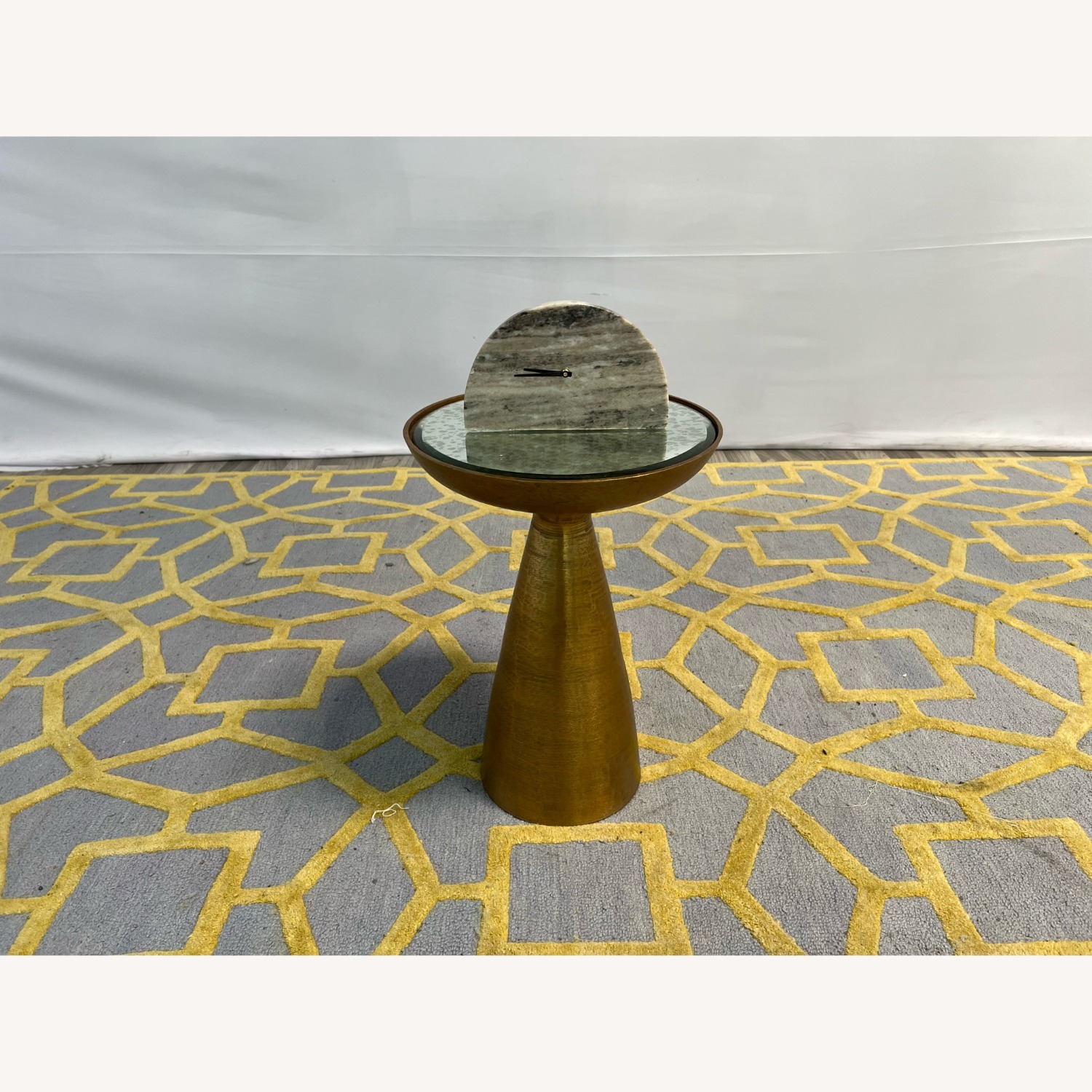 Decorative Half Moon Marble Mantel Clock - image-5