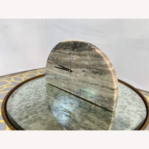 Used Decorative Half Moon Marble Mantel Clock for sale on AptDeco