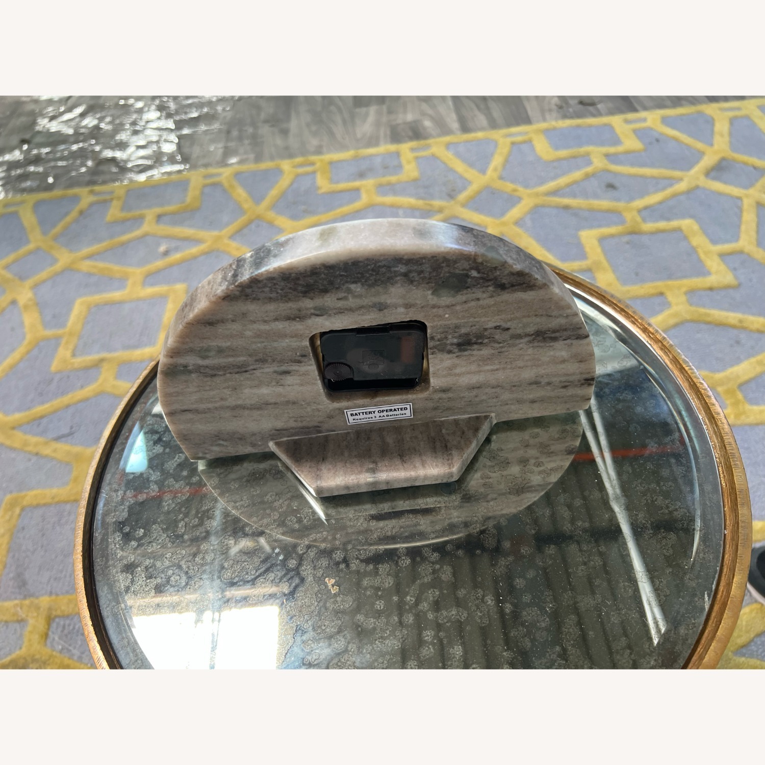 Decorative Half Moon Marble Mantel Clock - image-4