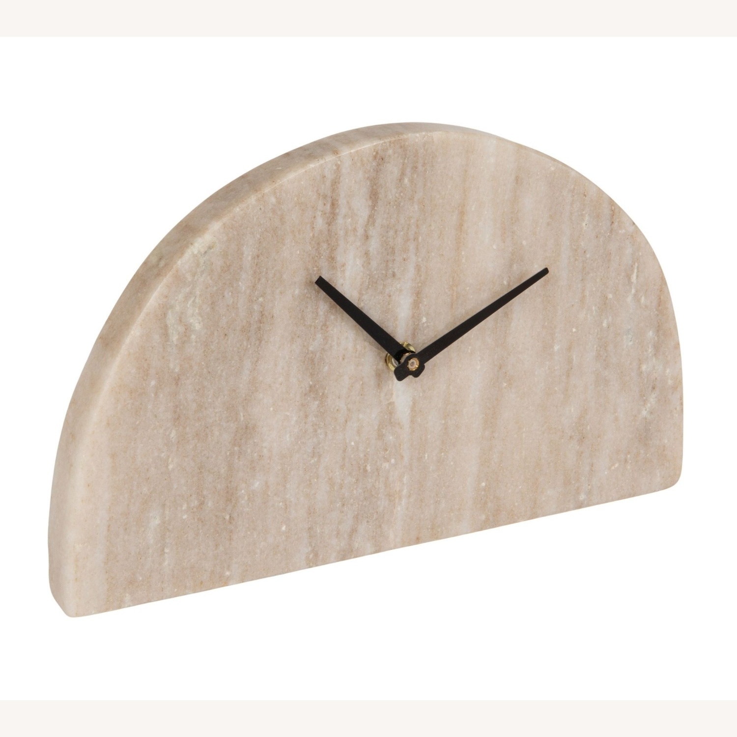 Decorative Half Moon Marble Mantel Clock - image-6