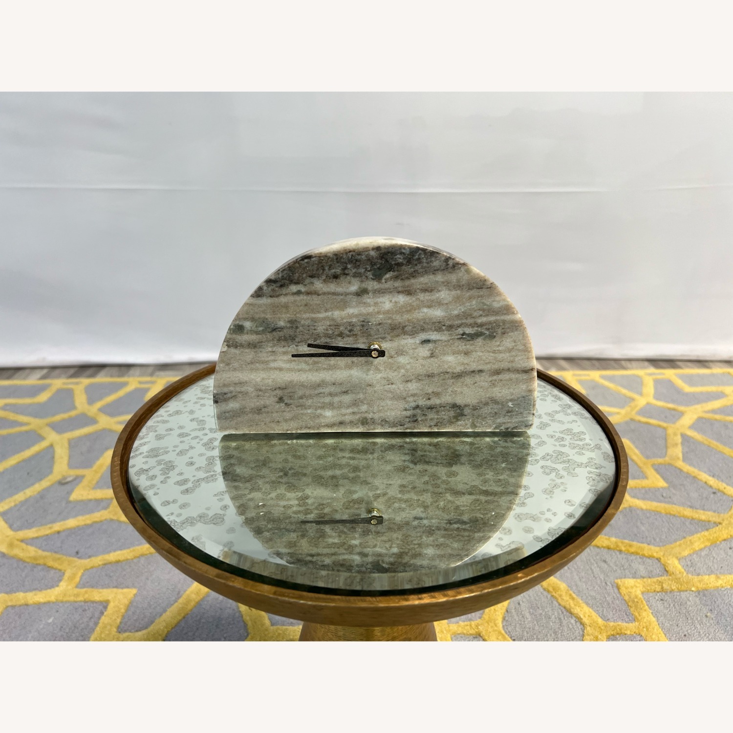 Decorative Half Moon Marble Mantel Clock - image-2