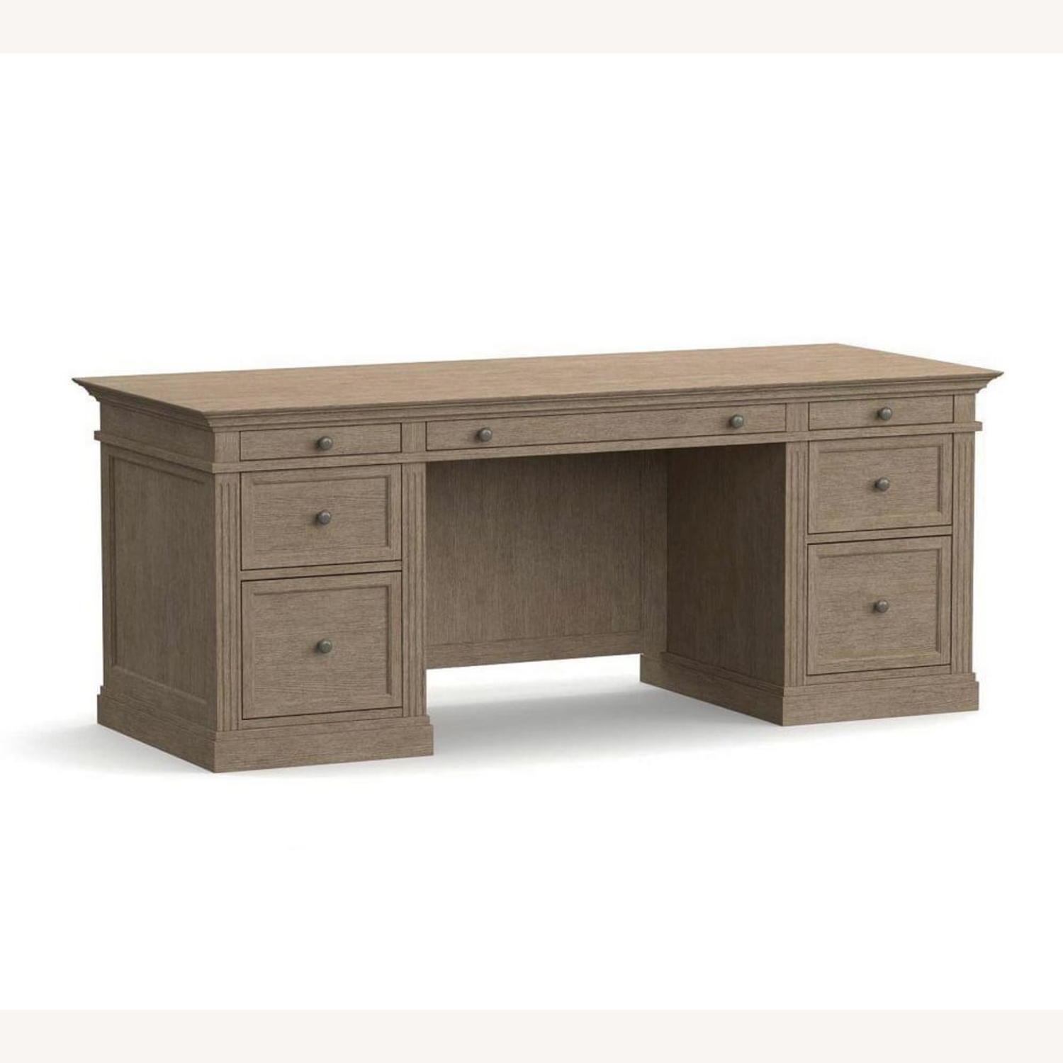 Pottery Barn Livingston Light Gray Wood Desk - image-4