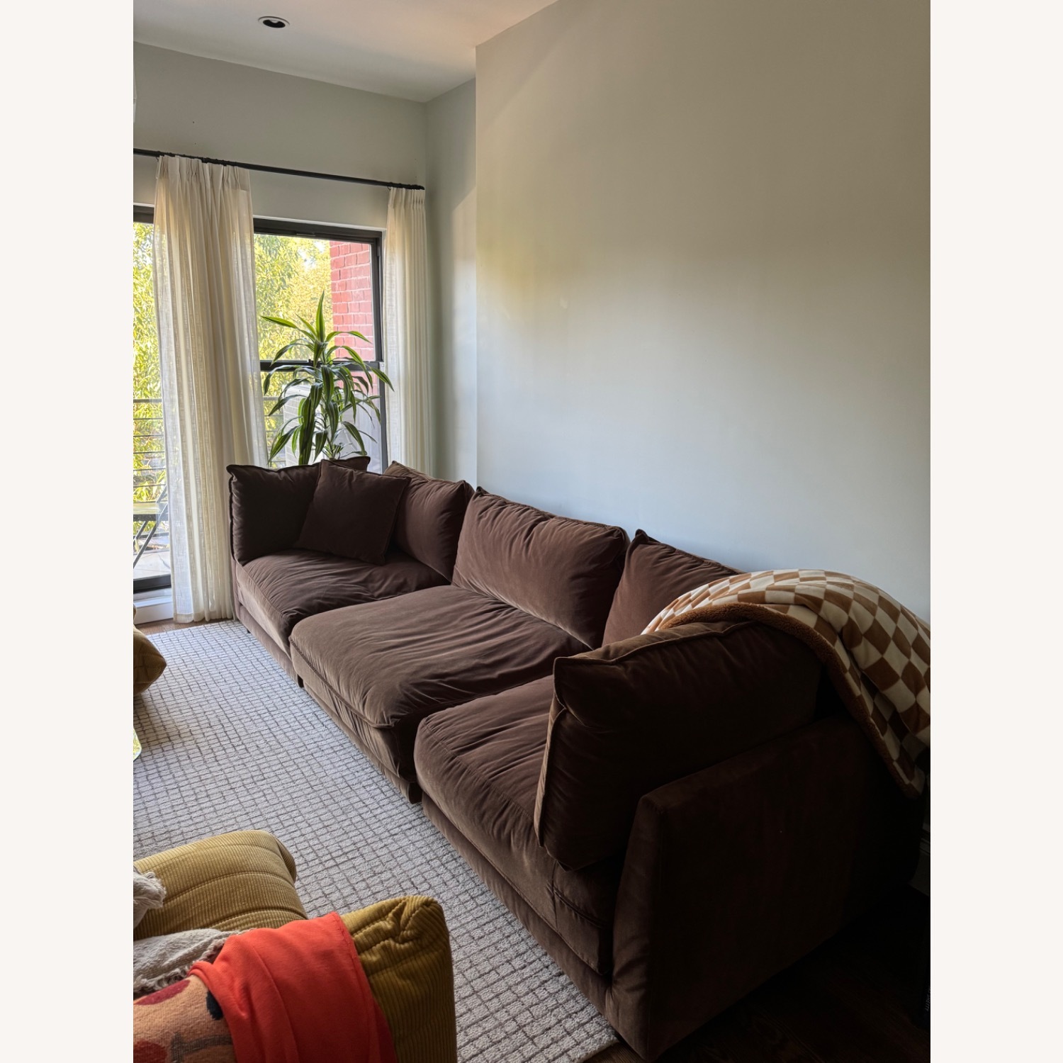 Lulu & Georgia Balmer Dark Brown Velvet 3+ Seater Sofa - image-2