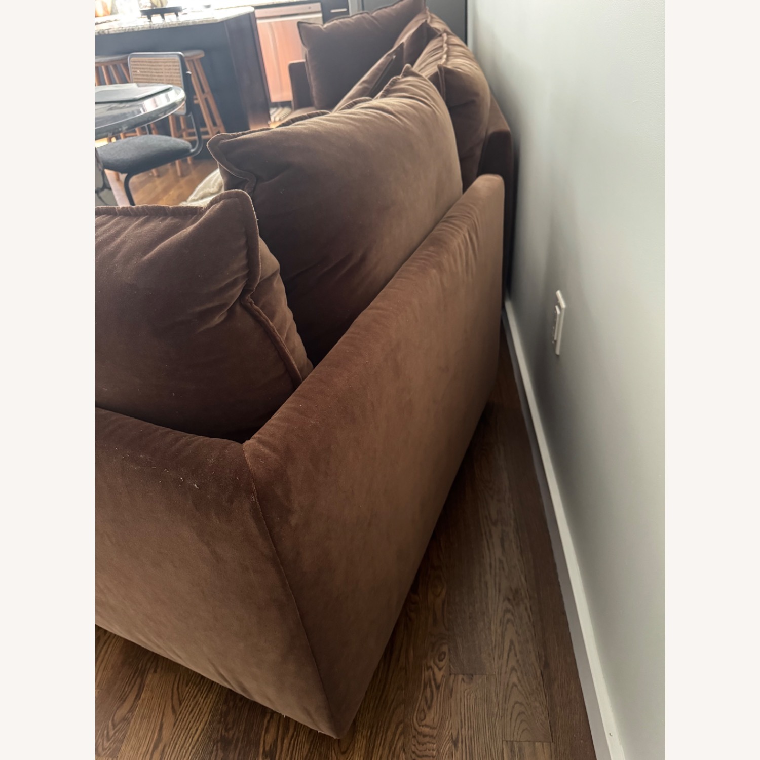 Lulu & Georgia Balmer Dark Brown Velvet 3+ Seater Sofa - image-6