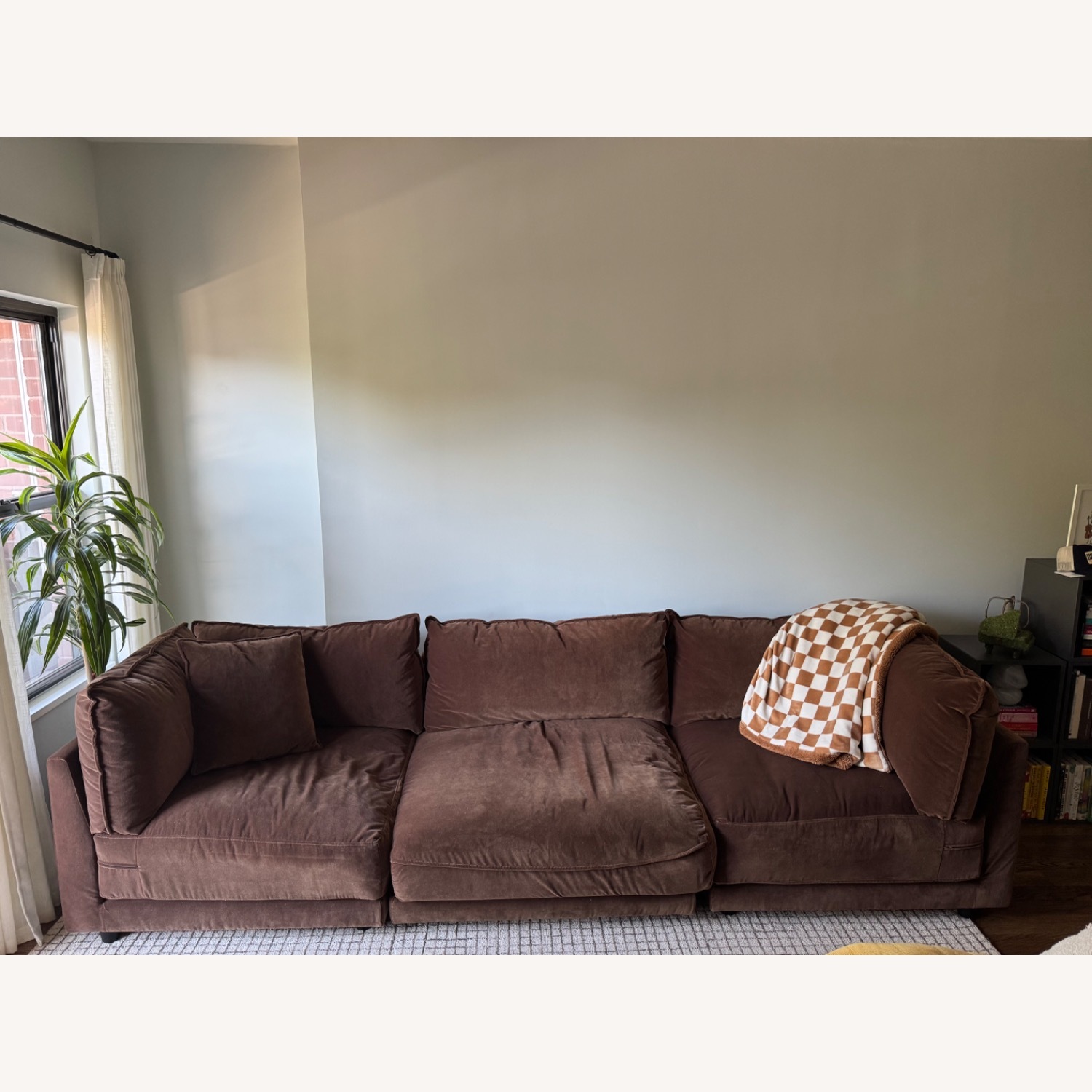 Lulu & Georgia Balmer Dark Brown Velvet 3+ Seater Sofa - image-1