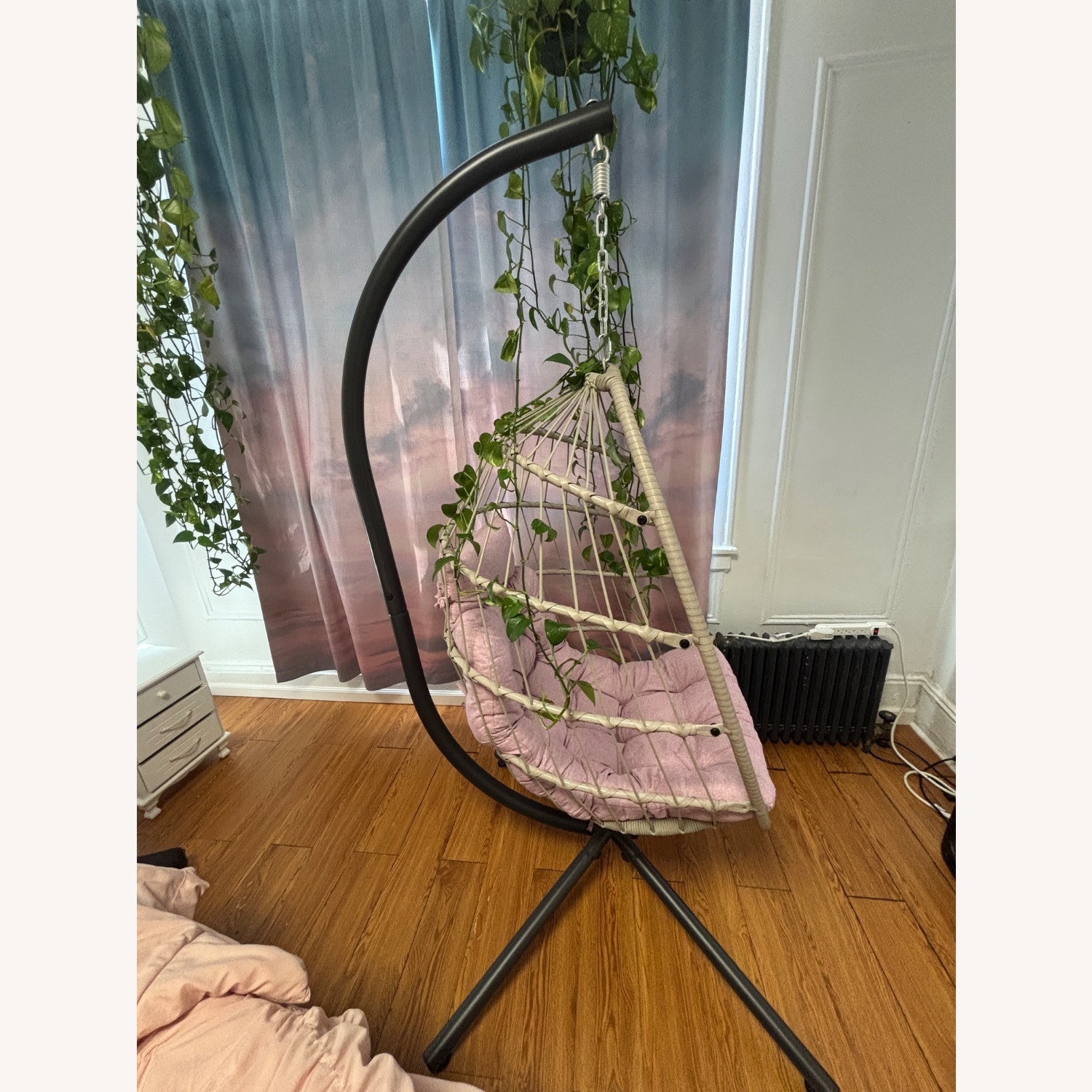 SWITTE Egg Swing Chair with Cushion Indoor/Outdoor - image-7