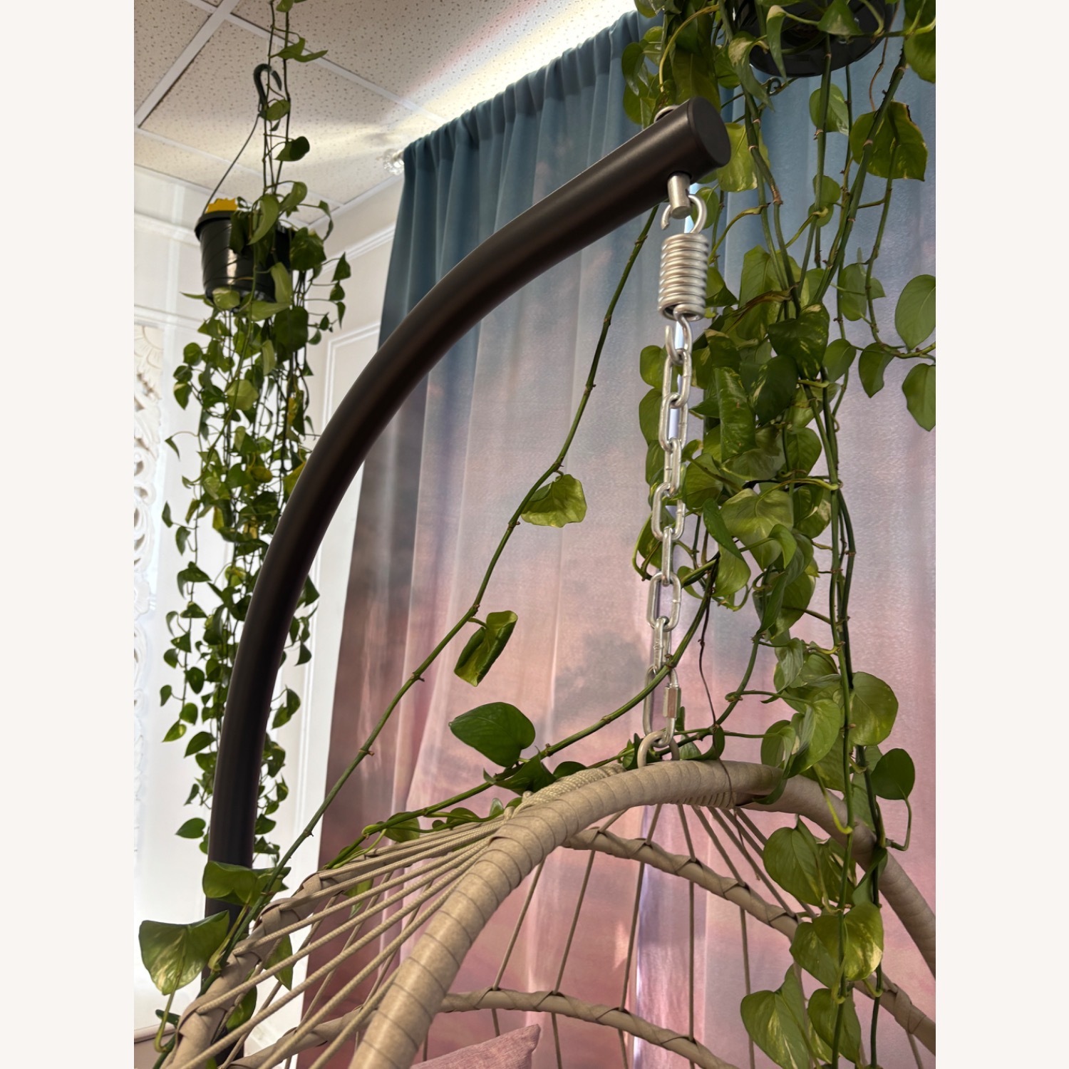 SWITTE Egg Swing Chair with Cushion Indoor/Outdoor - image-6