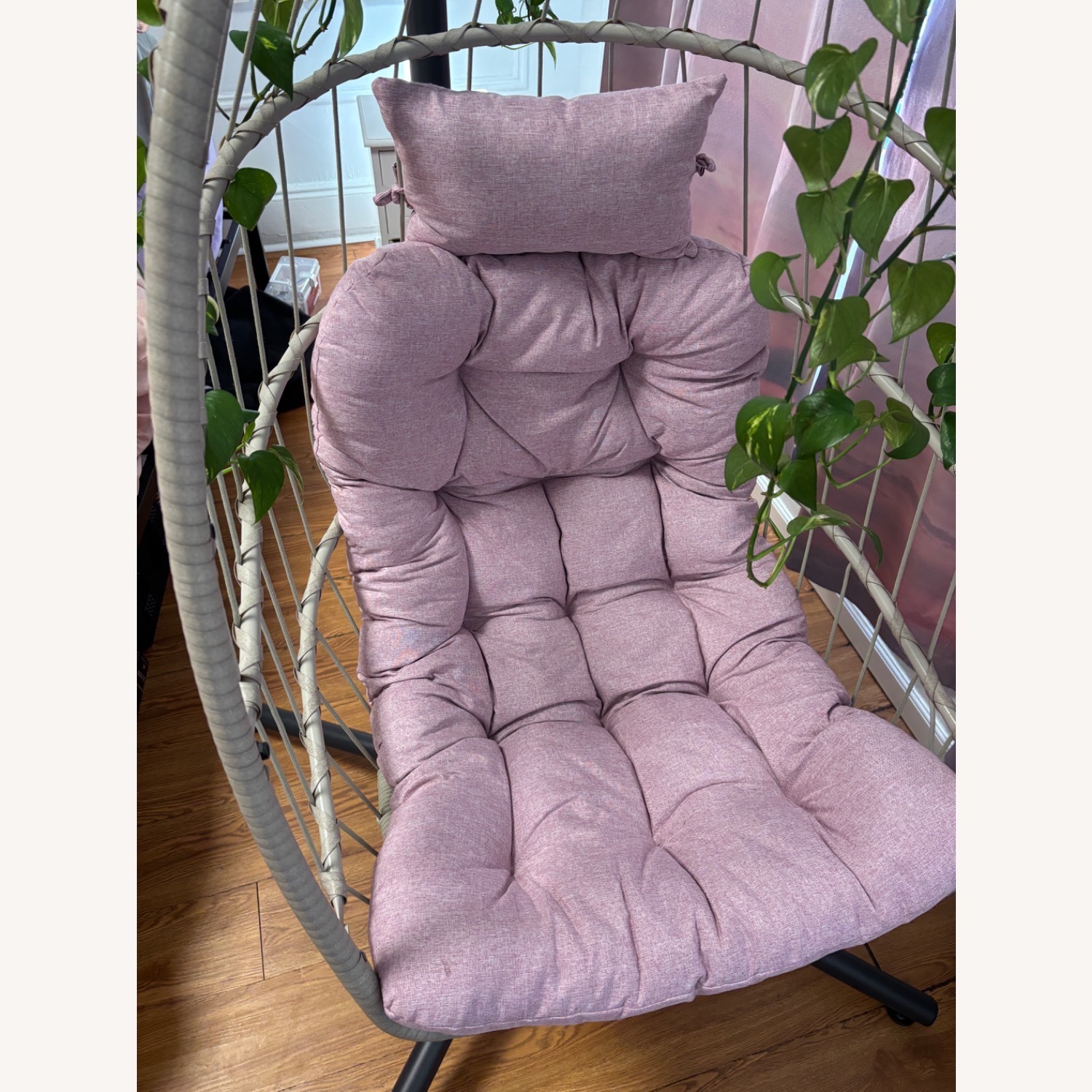 SWITTE Egg Swing Chair with Cushion Indoor/Outdoor - image-2