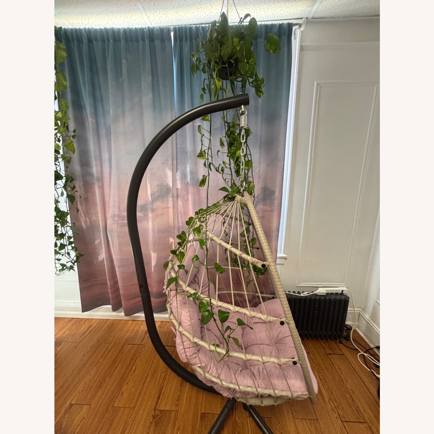 SWITTE Egg Swing Chair with Cushion Indoor/Outdoor - image-5