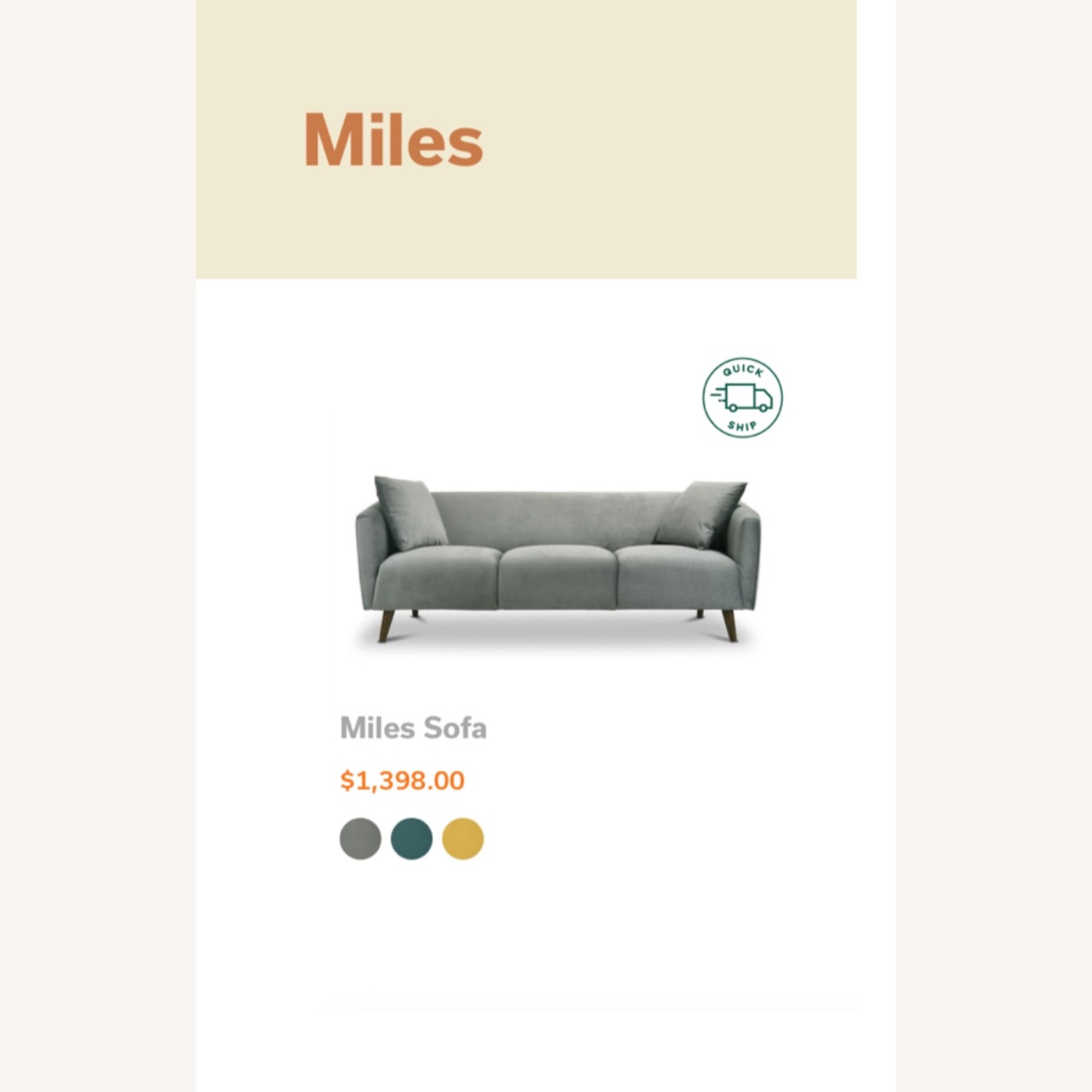 Apt2B Miles Dark Gray Art Deco Sofa   - image-3
