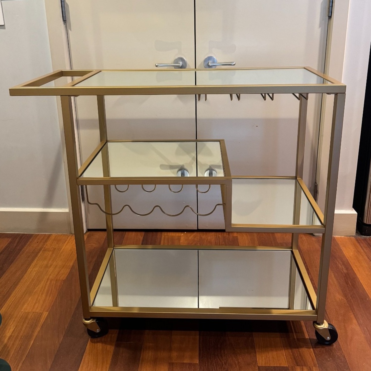 Wayfair Miranda Gold Metal Bar Cart - image-2