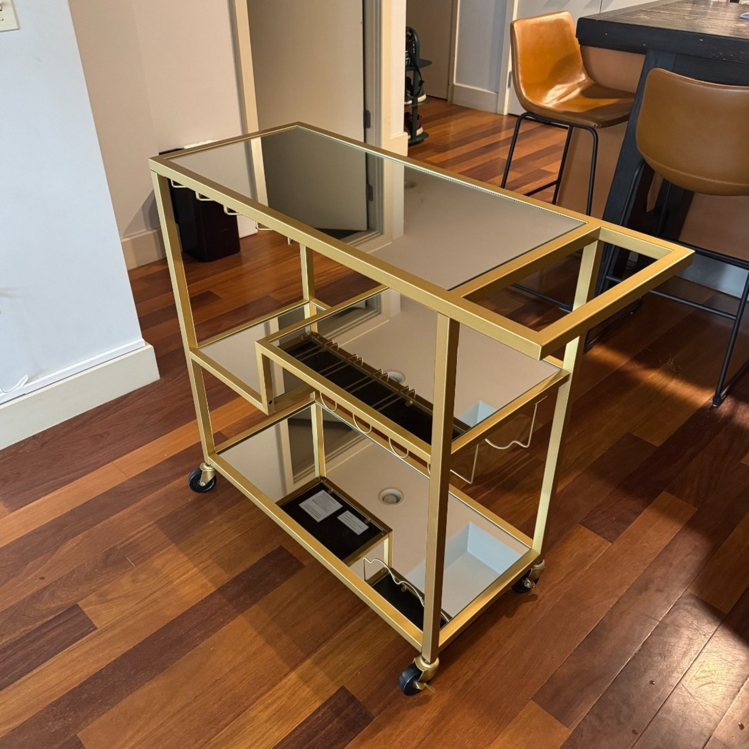Wayfair Miranda Gold Metal Bar Cart - image-1
