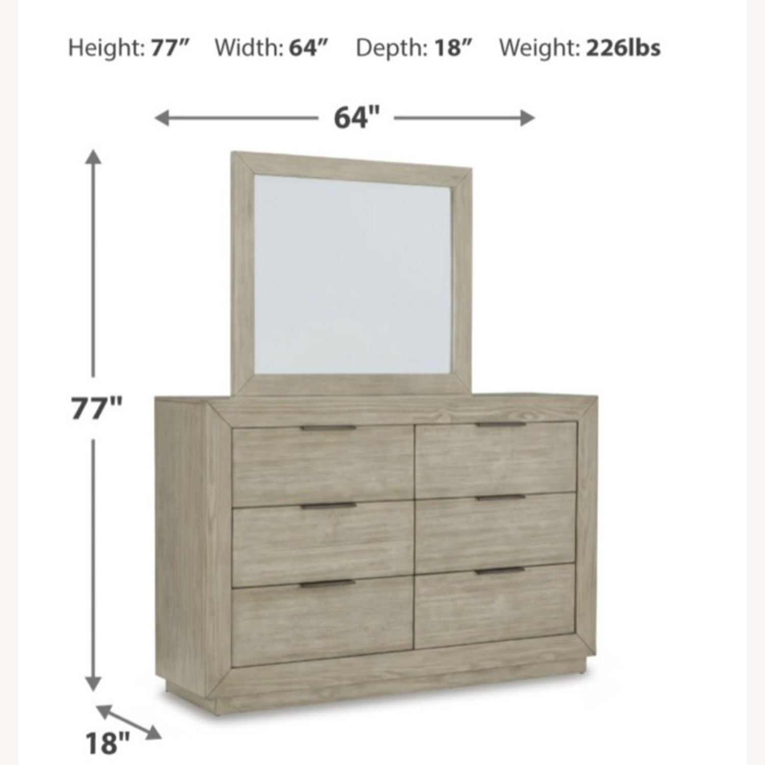 Ashley Furniture Hennington 6 Dresser with Mirror - image-2