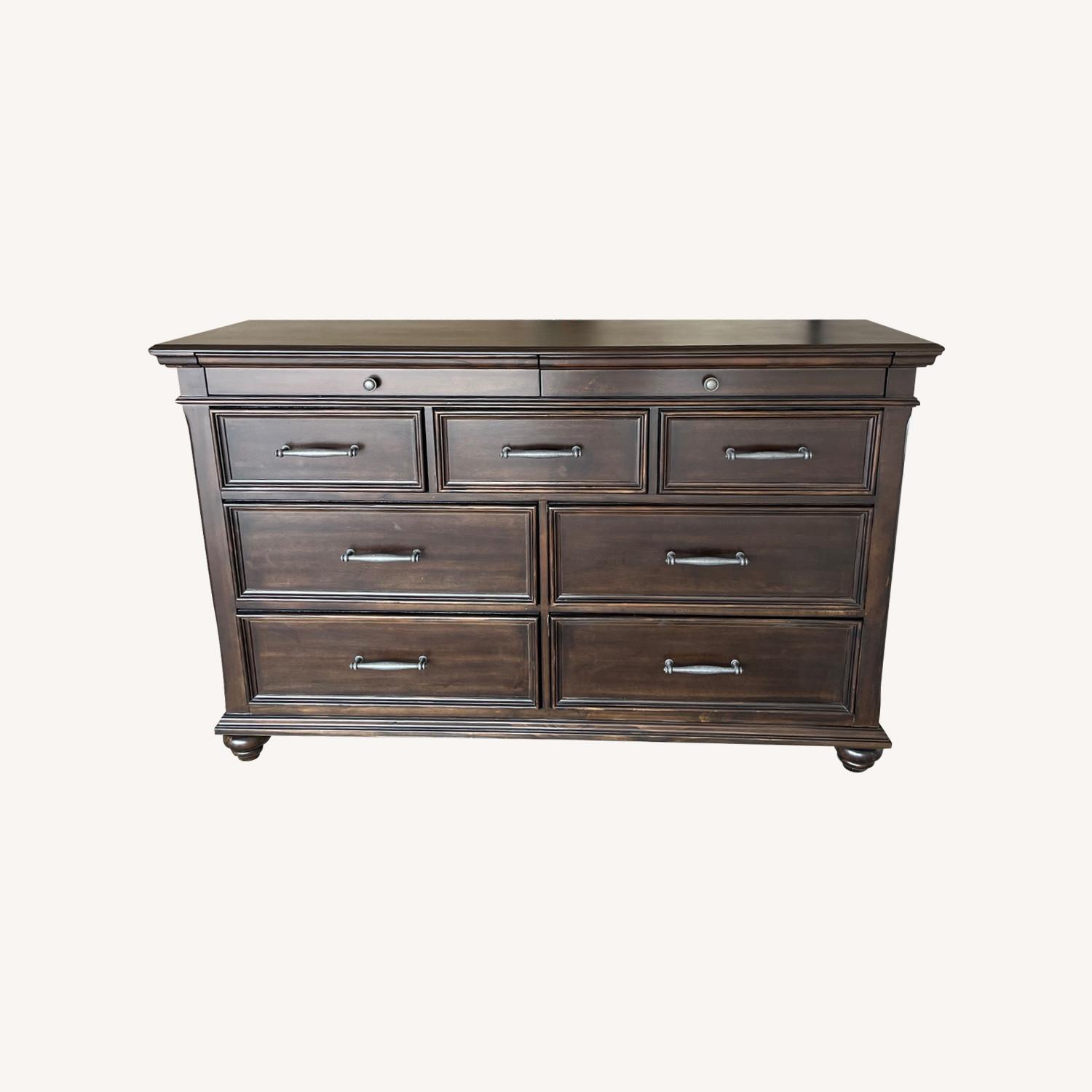 Ashley Furniture Venetian Dark Brown Wood Dresser - image-0