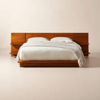 CB2 Acacia Wood Platform With Nightstands