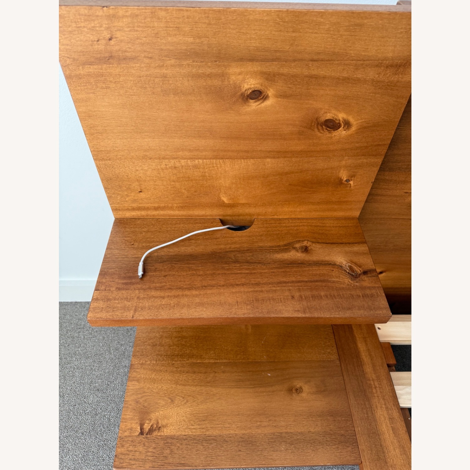 CB2 Acacia Wood Platform With Nightstands - image-4