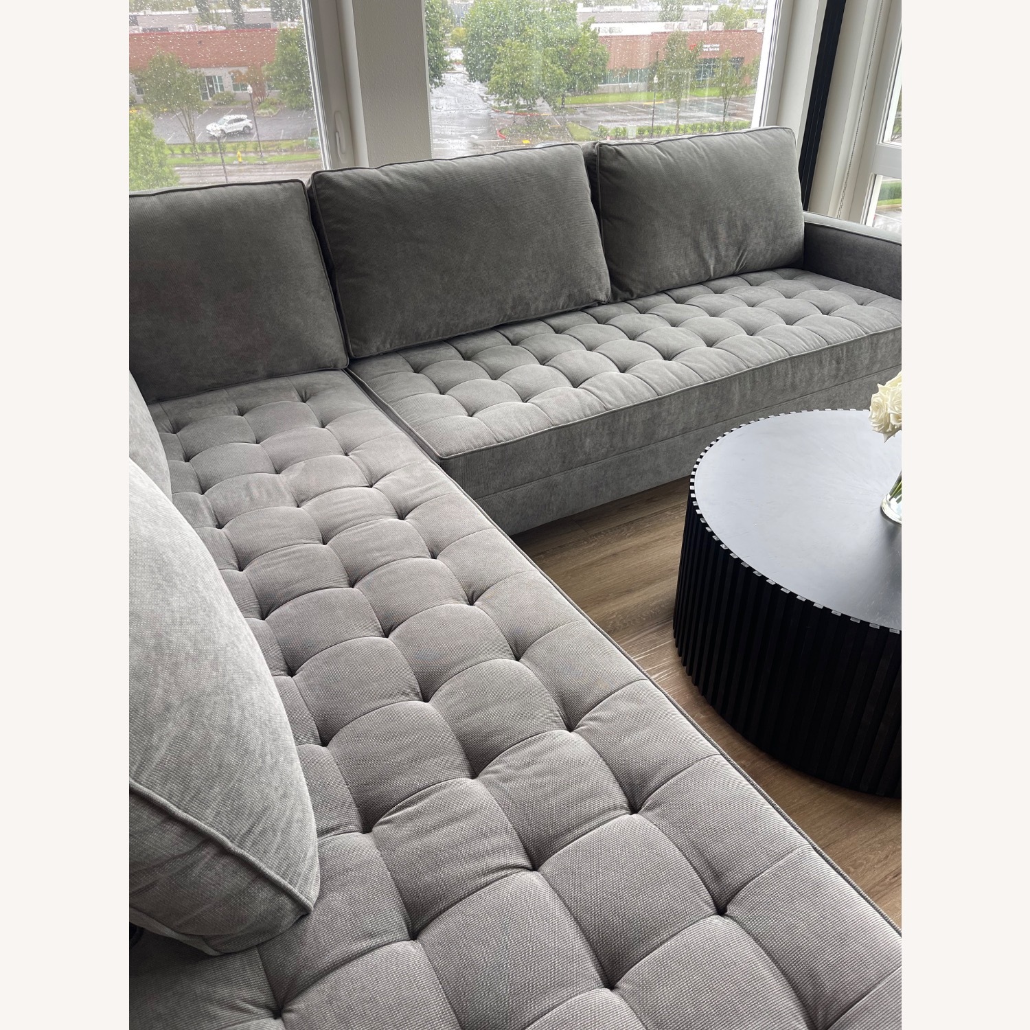 Z Gallerie Vapor Grey Chaise Daybed Sectional Sofa - AptDeco