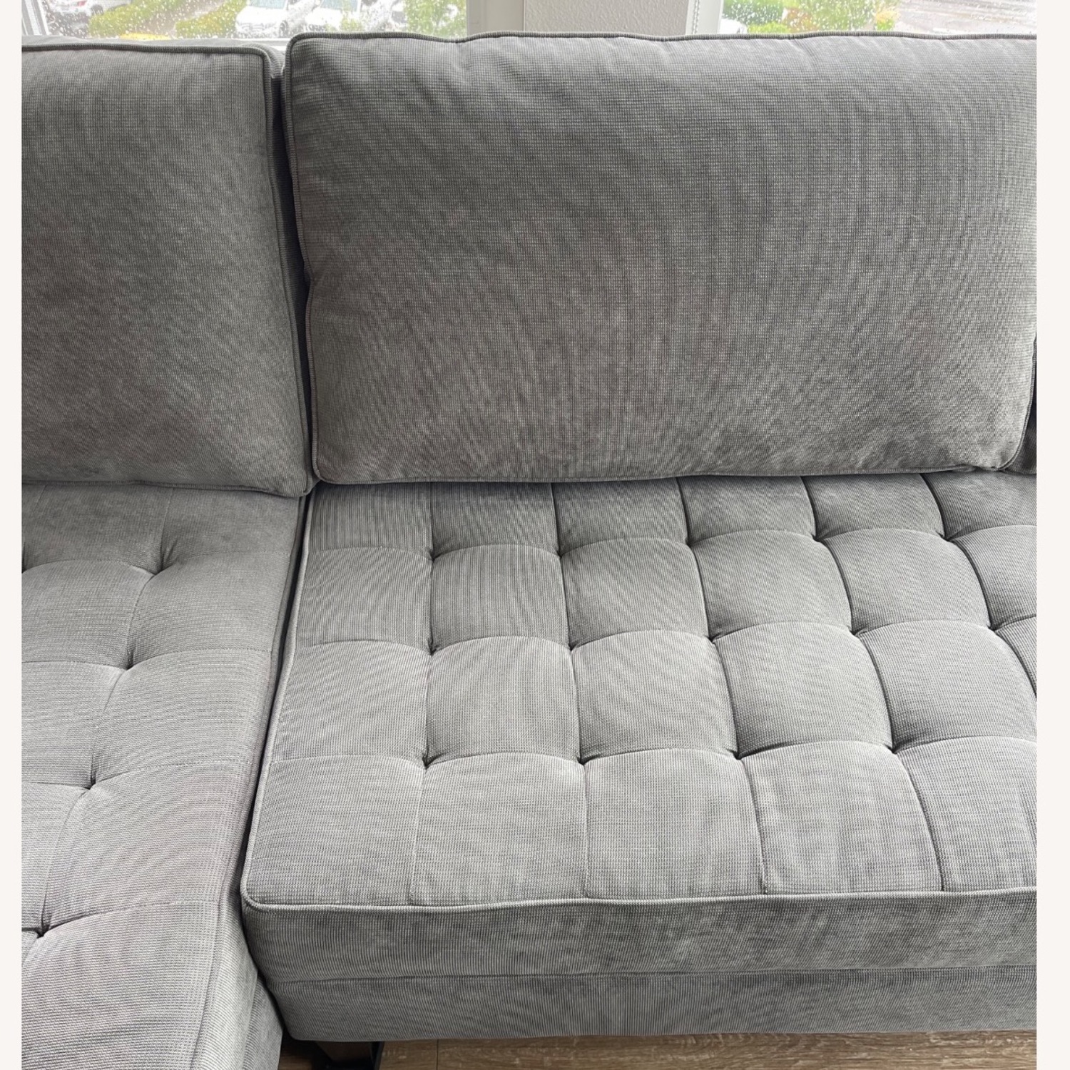 Z Gallerie Vapor Grey Chaise Daybed Sectional Sofa - AptDeco