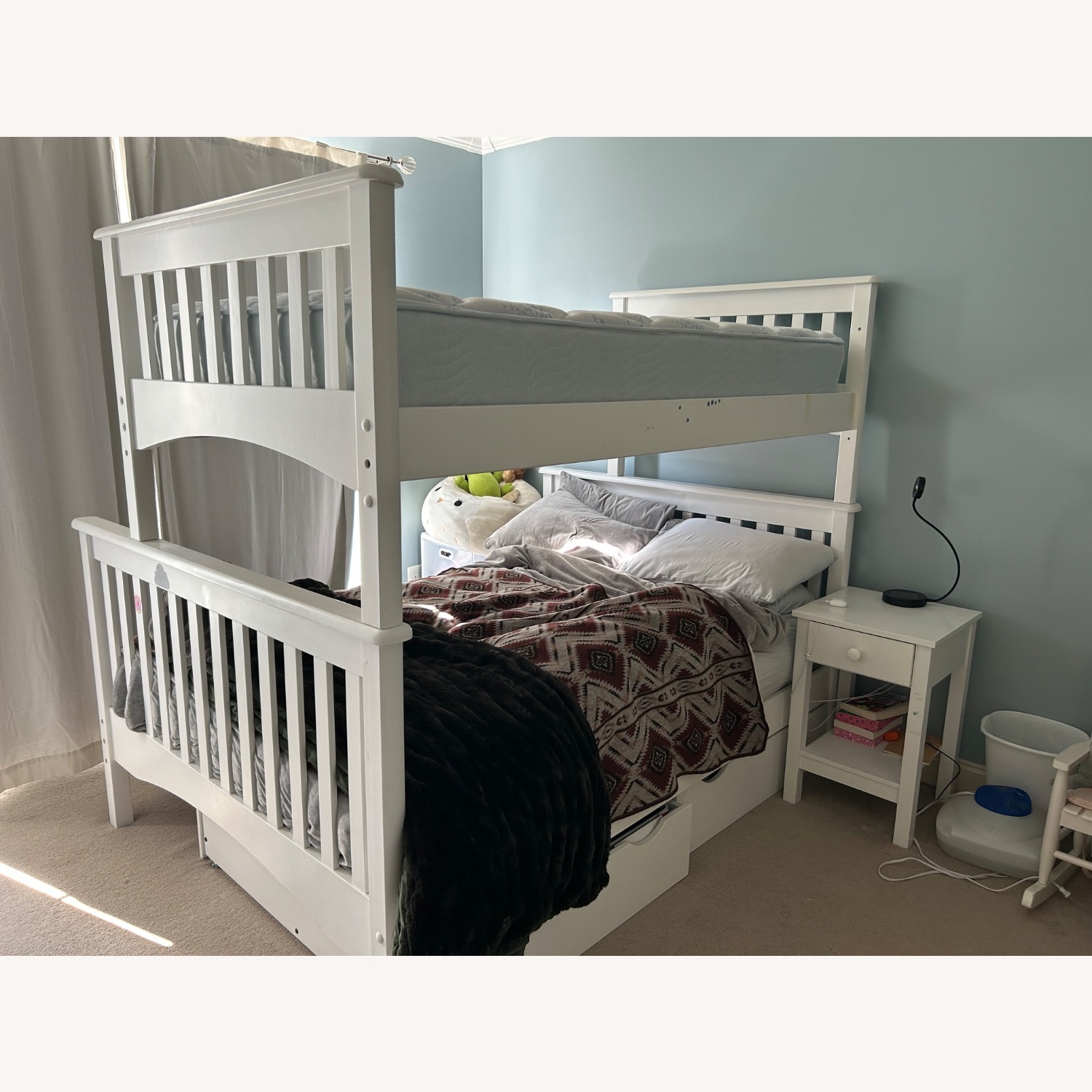 Bolton White Wood Twin Over Full Bunk Bed - image-1