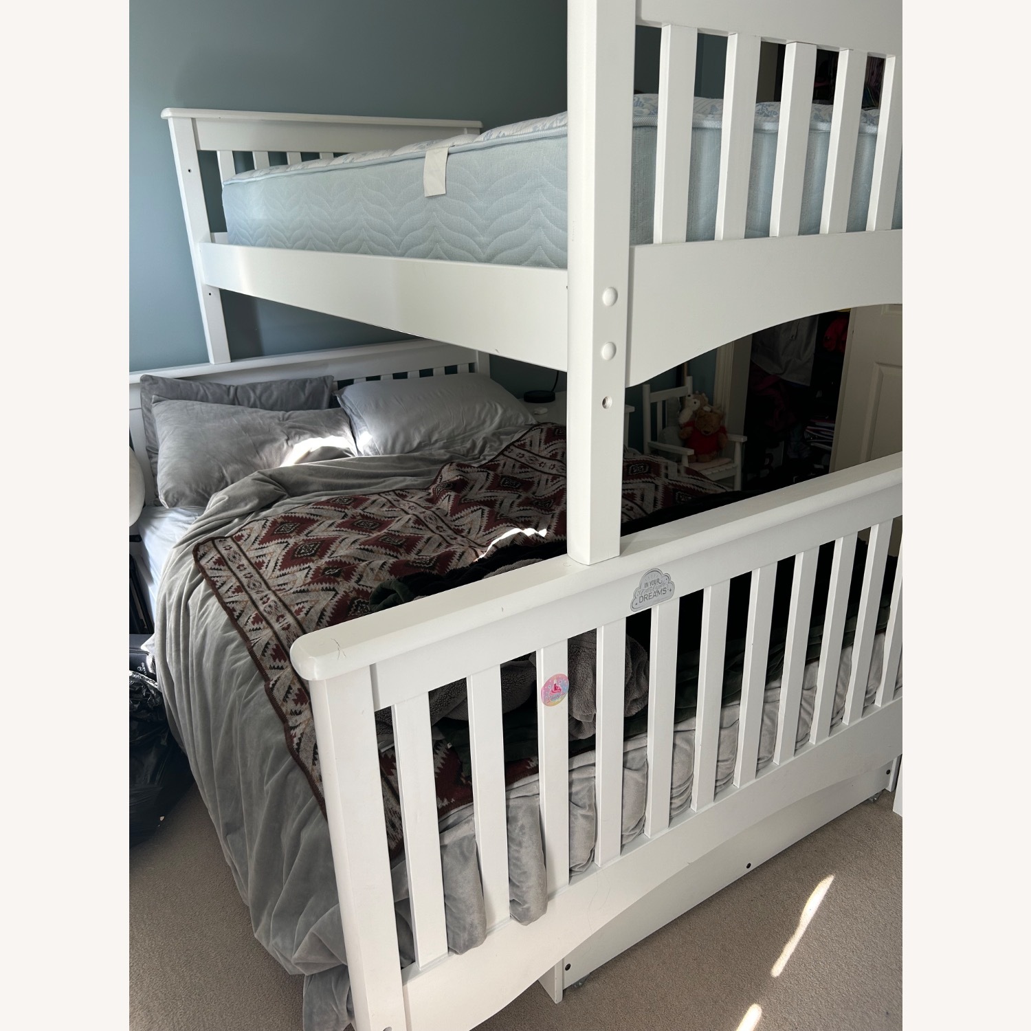 Bolton White Wood Twin Over Full Bunk Bed - image-3