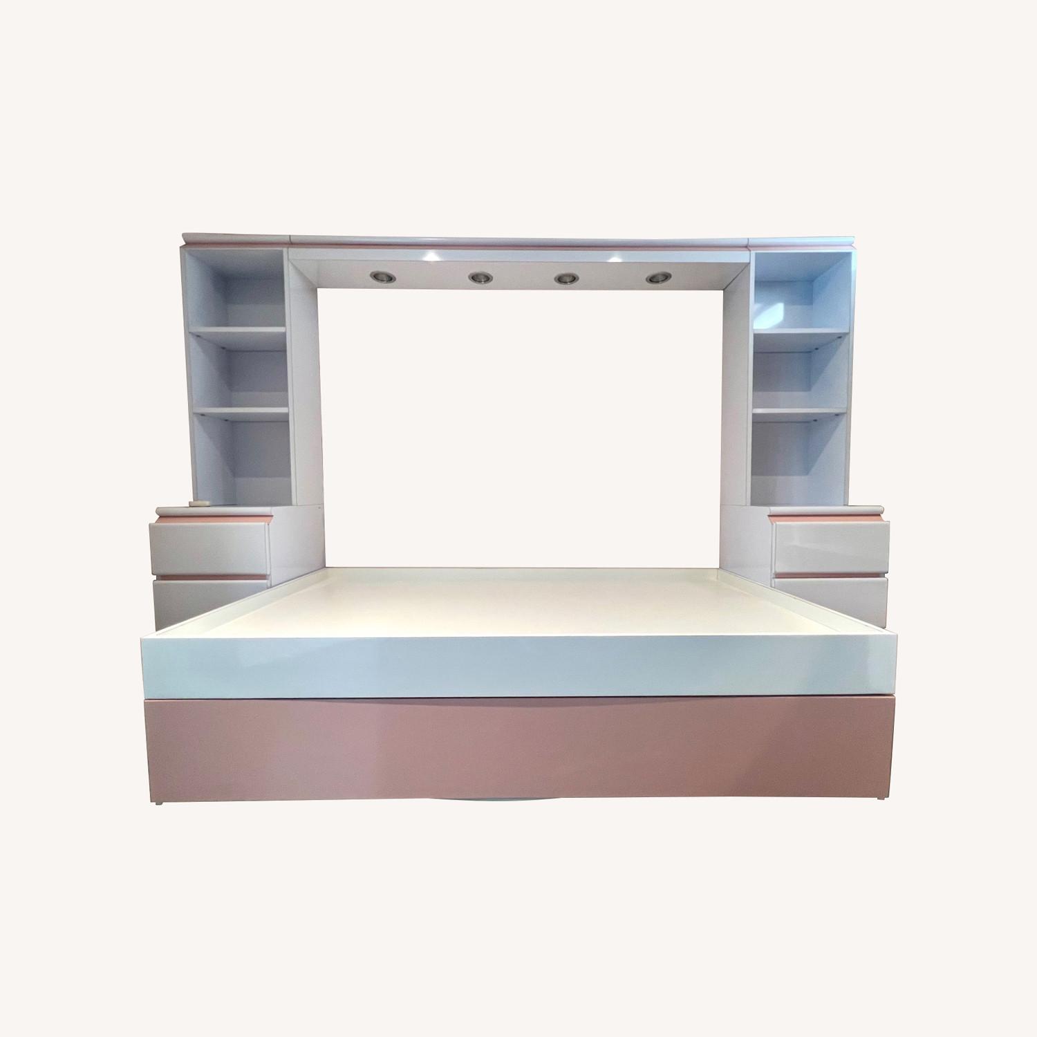 Custom Pink & White Twin Trundle Bed Set - image-0