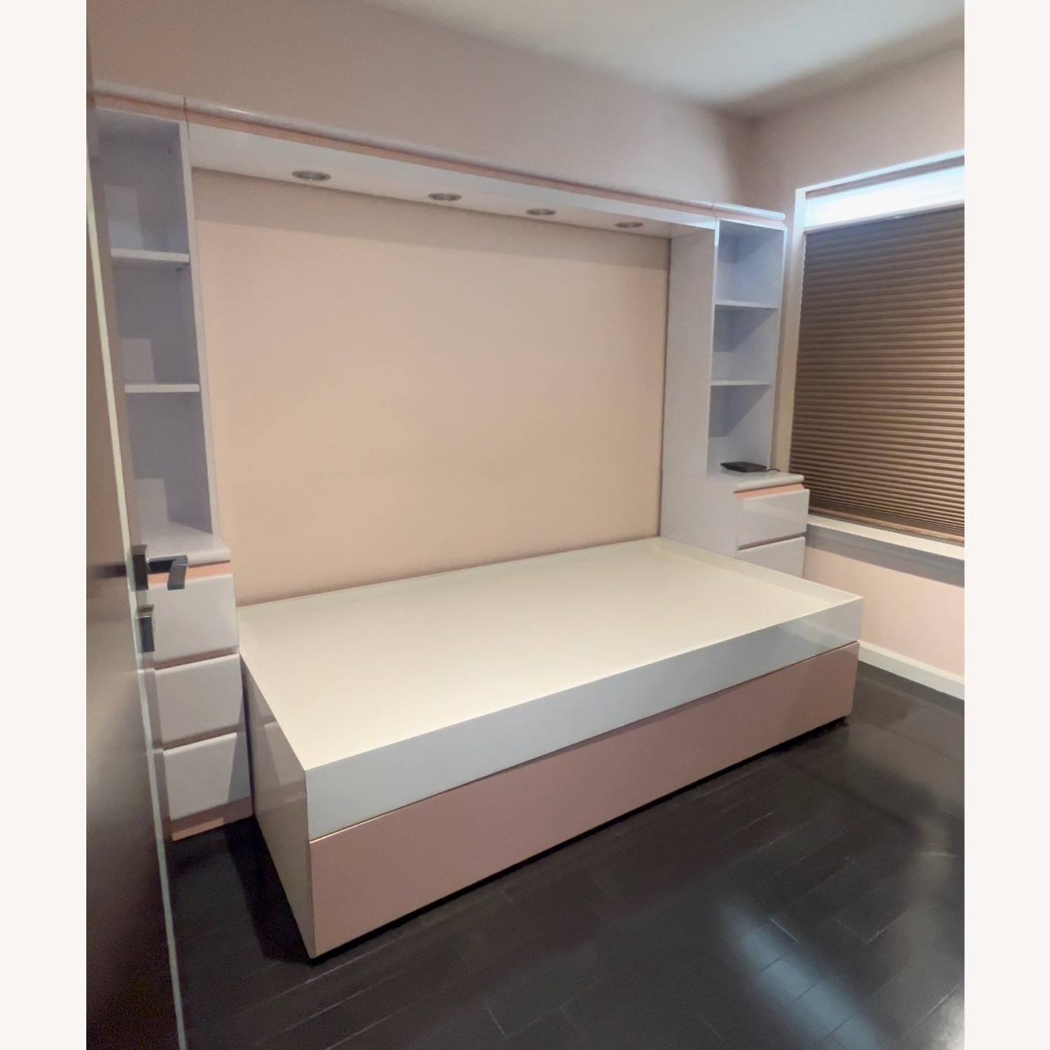Custom Pink & White Twin Trundle Bed Set - image-3