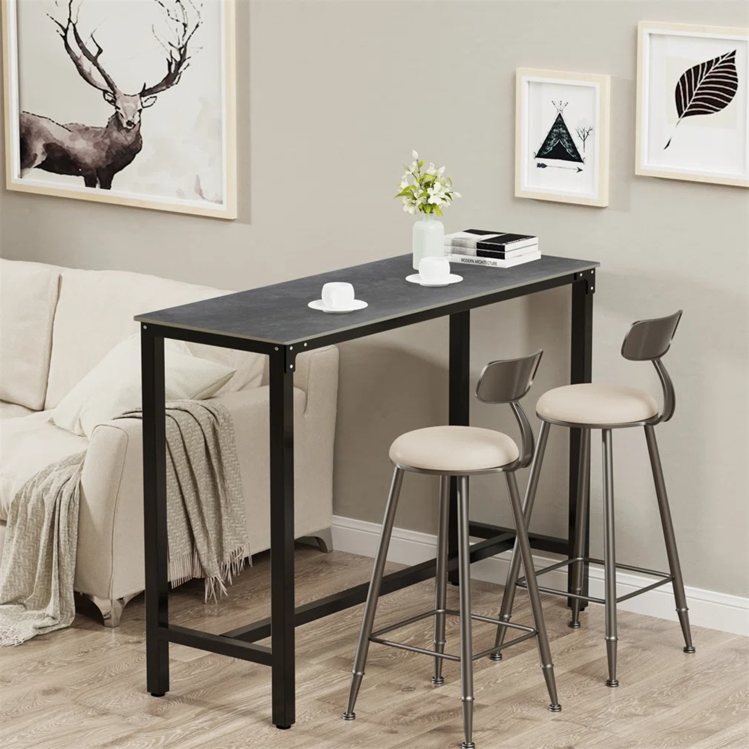Freidrick 41.4" Sintered Stone Bistro Height Dining Table - image-5