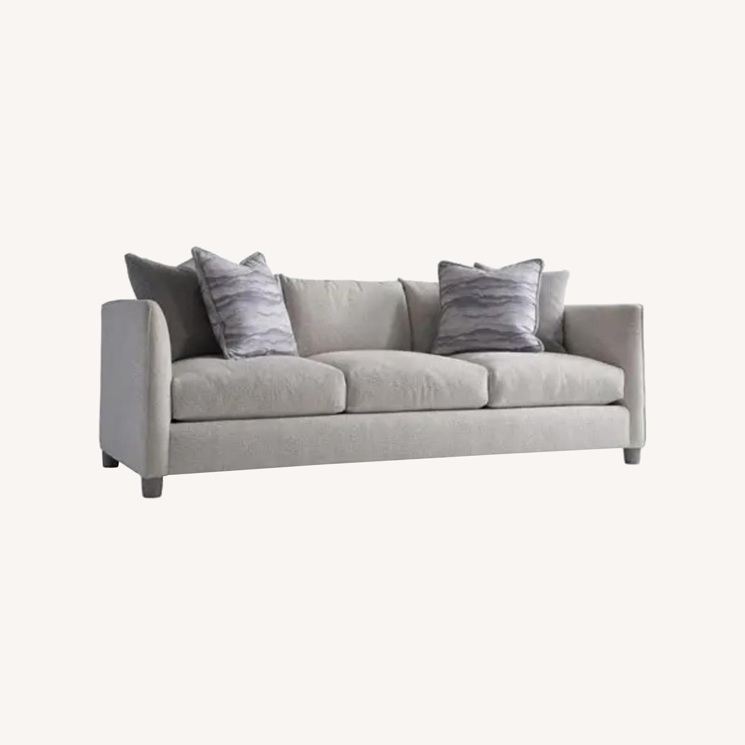 Bernhardt Plush Lille Fabric Three-Seat Sofa White - image-0