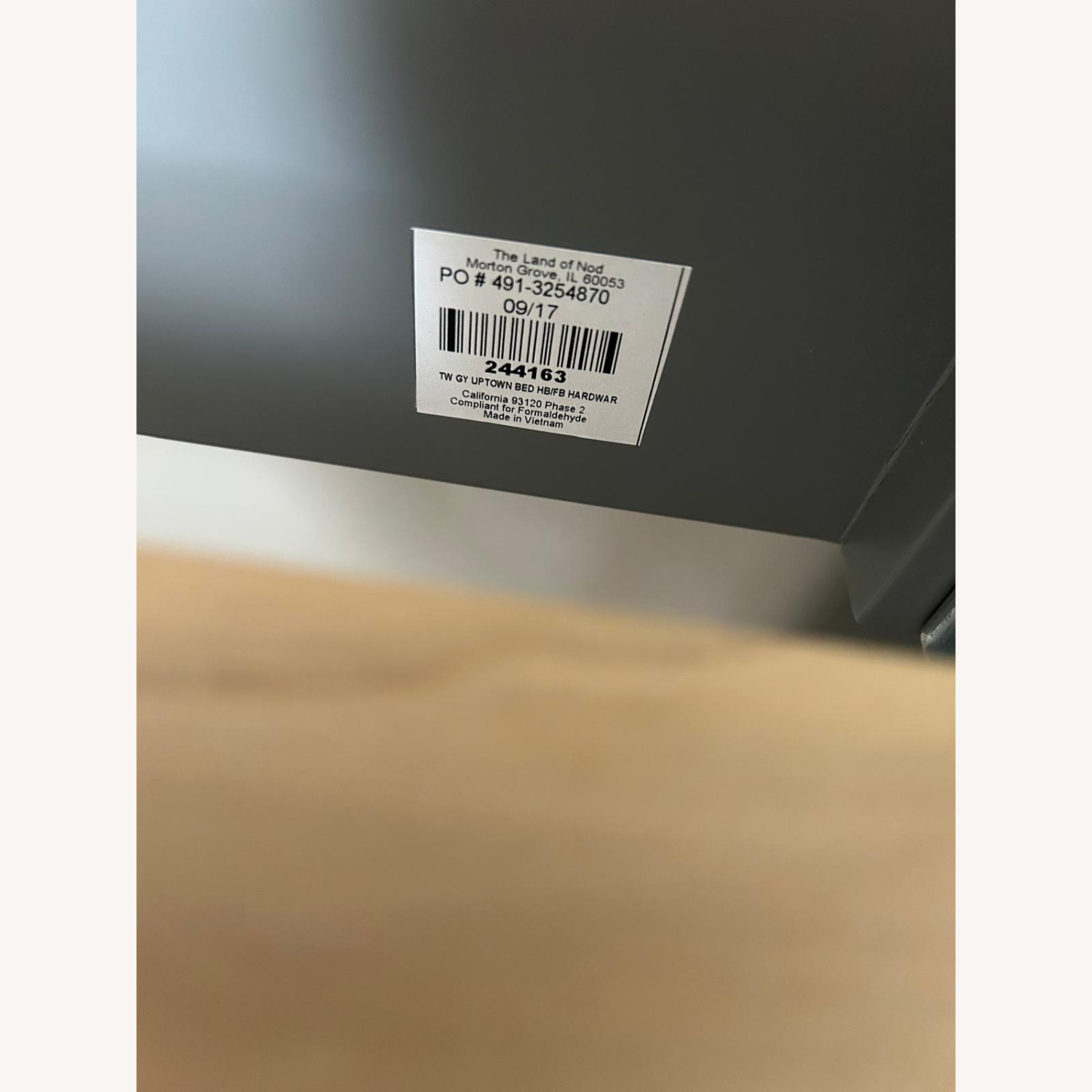 The Land of Nod Uptown Twin Bed Light Gray Wood Twin Bed - image-4