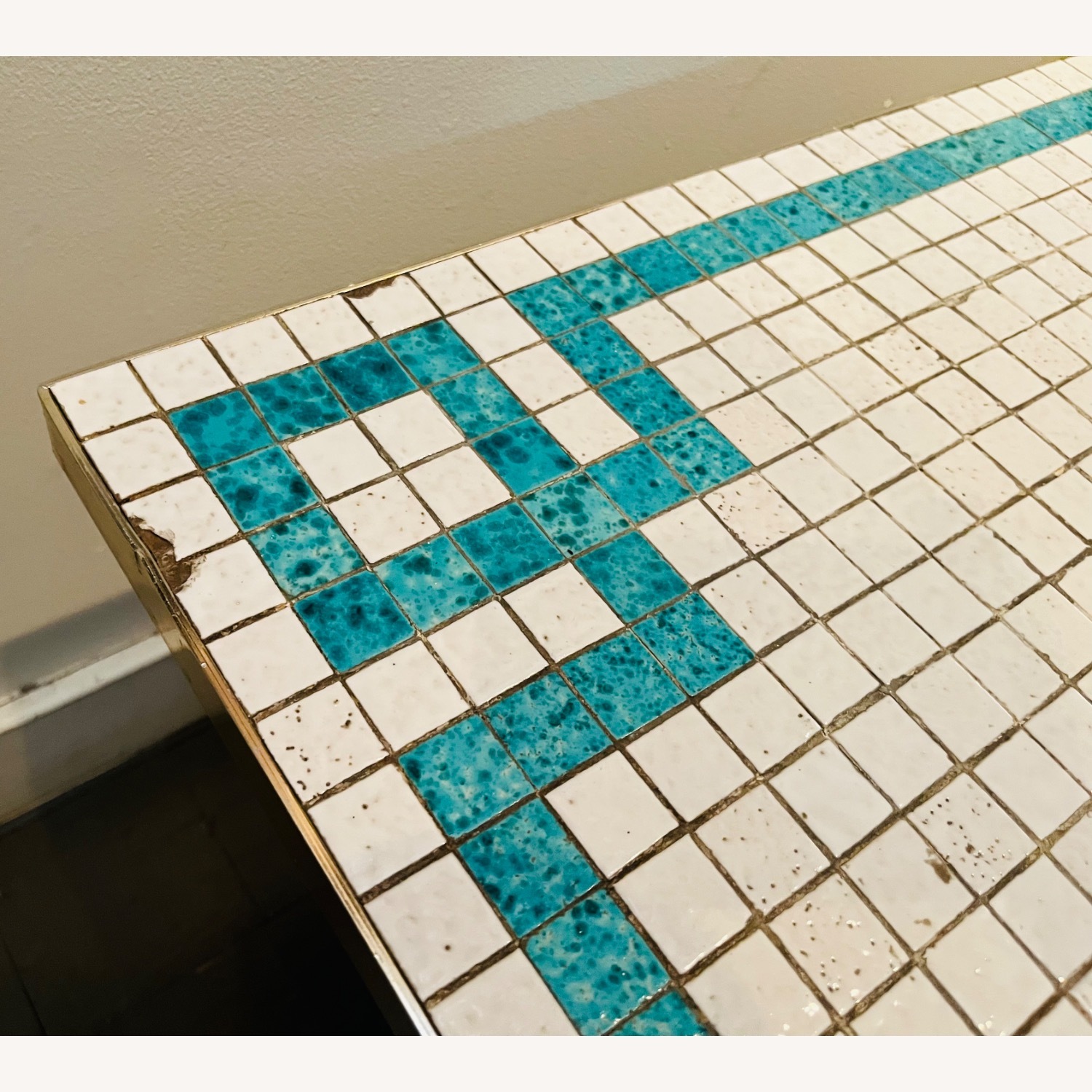 Mid Century Coffee Table Mosaic Tile Vintage Mod - image-8